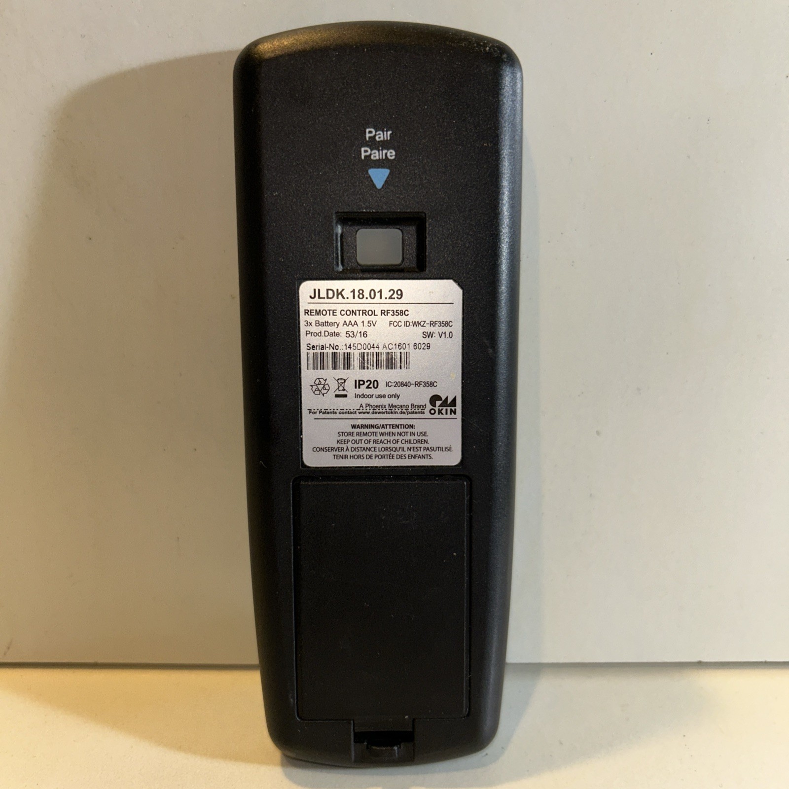 OEM Sealy Ease 1.0 Remote Control RF358C JLDK.18.01.29