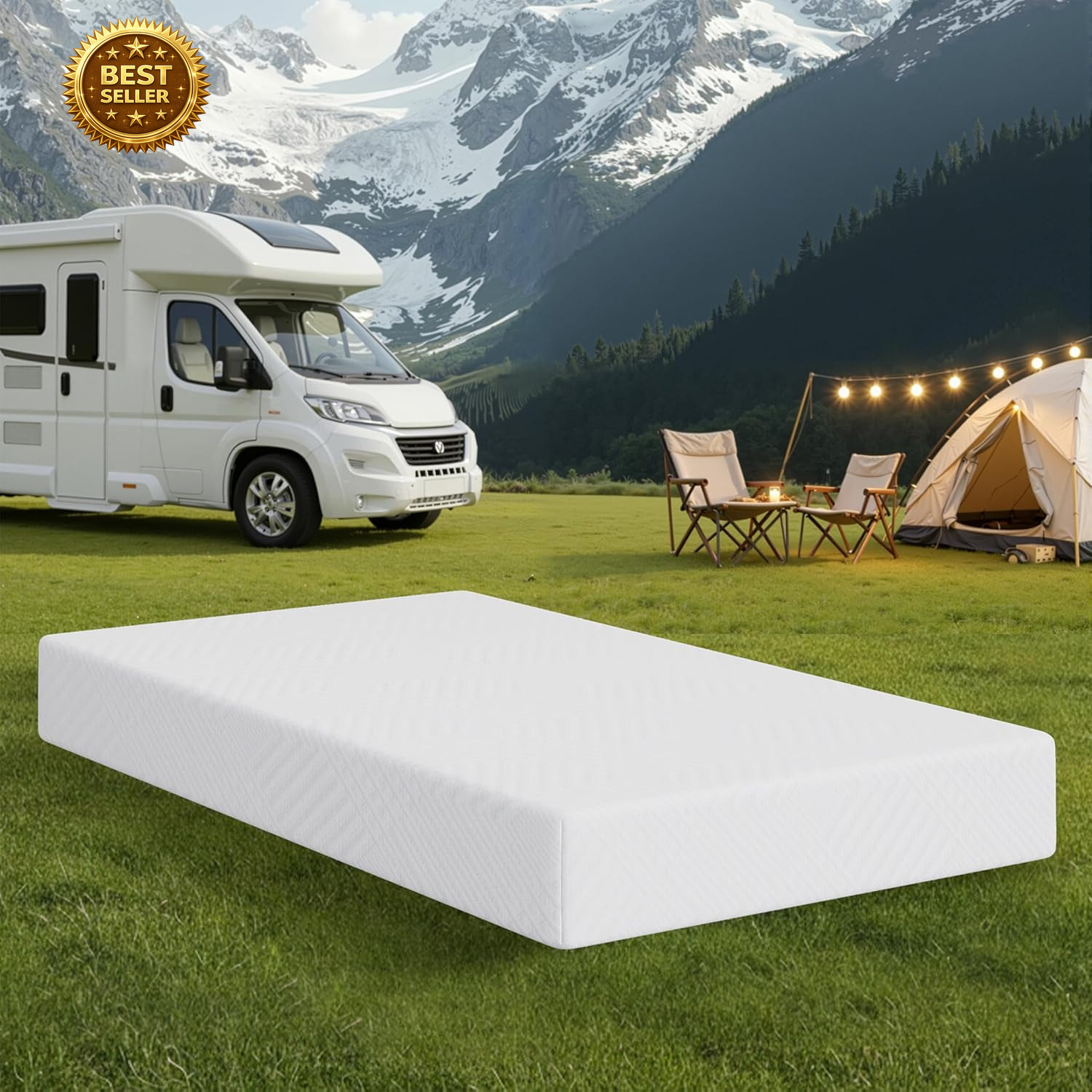10 Inch Green Tea Memory Foam Mattress Gel Cooling Medium RV Bed Fiberglass Free