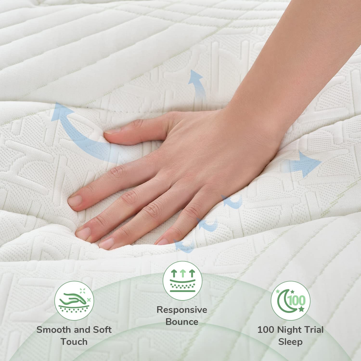 King Mattress12 Inch Memory Foam Hybrid Mattress with Pocketed Coil for Press…