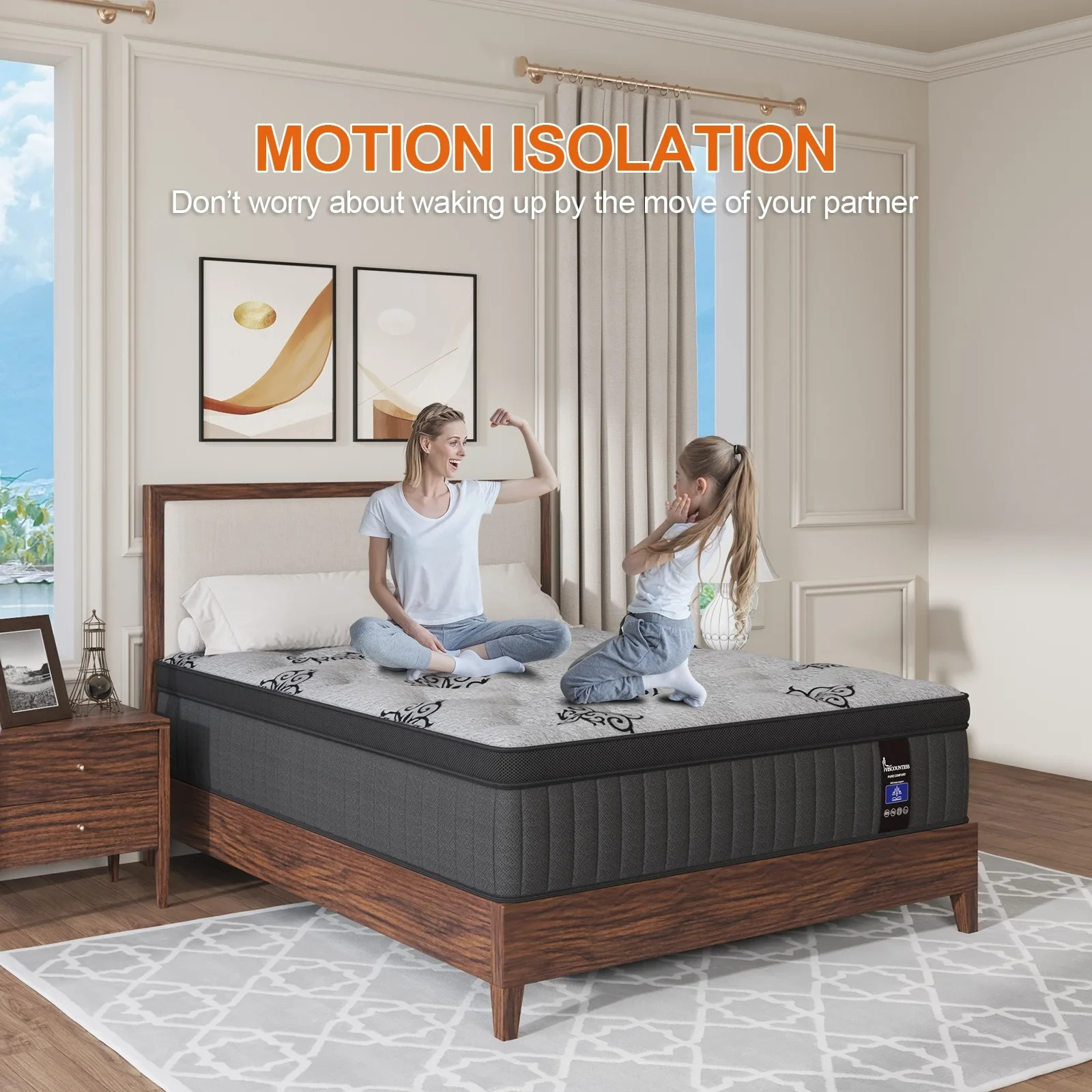 14″ Queen Colchon Gel Memory Foam Hibrido Cama Queen Mattress Medium Firm Hybrid