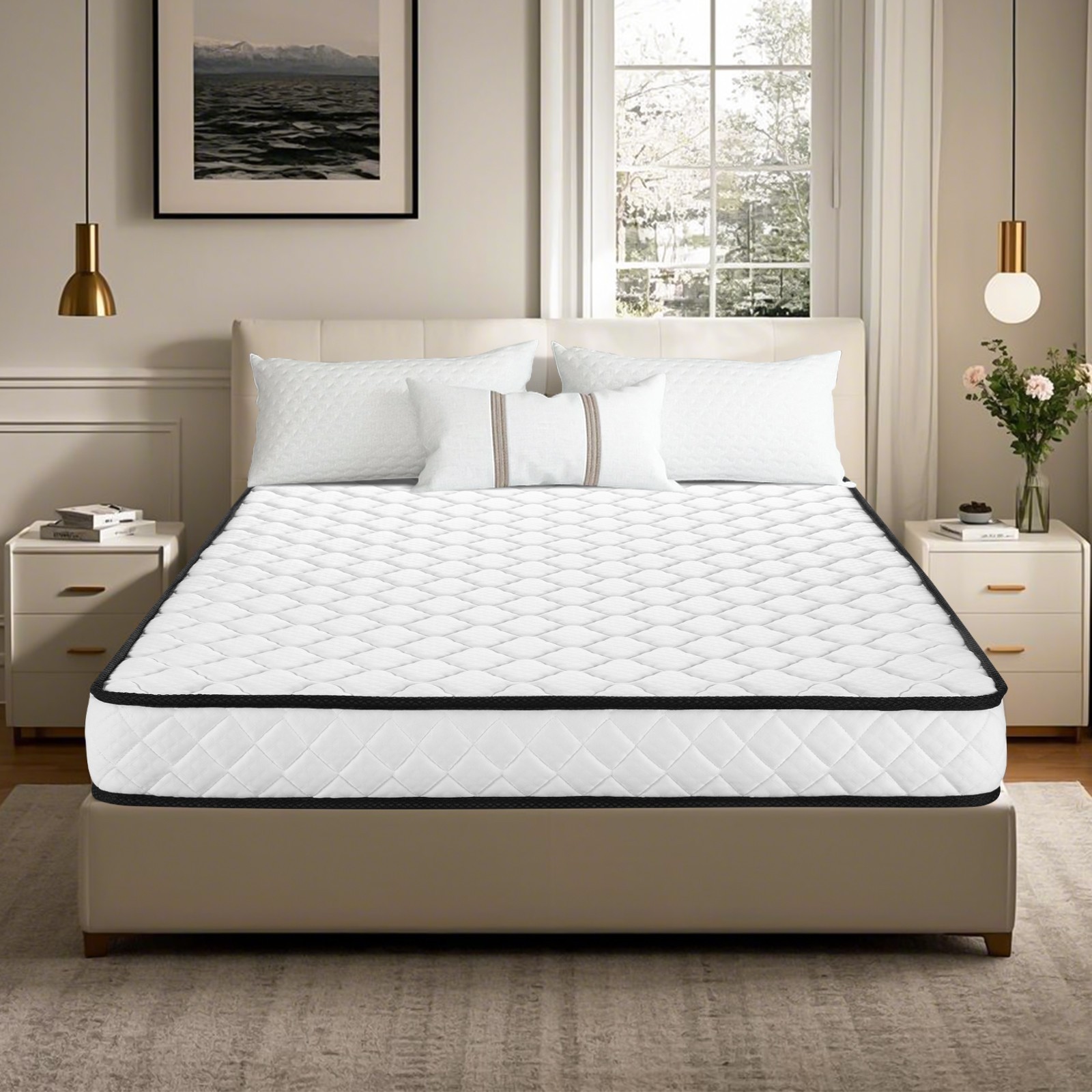 6″ Twin TwinXL Full Queen Size Gel Memory Foam Mattress for Cooling Night Sleep