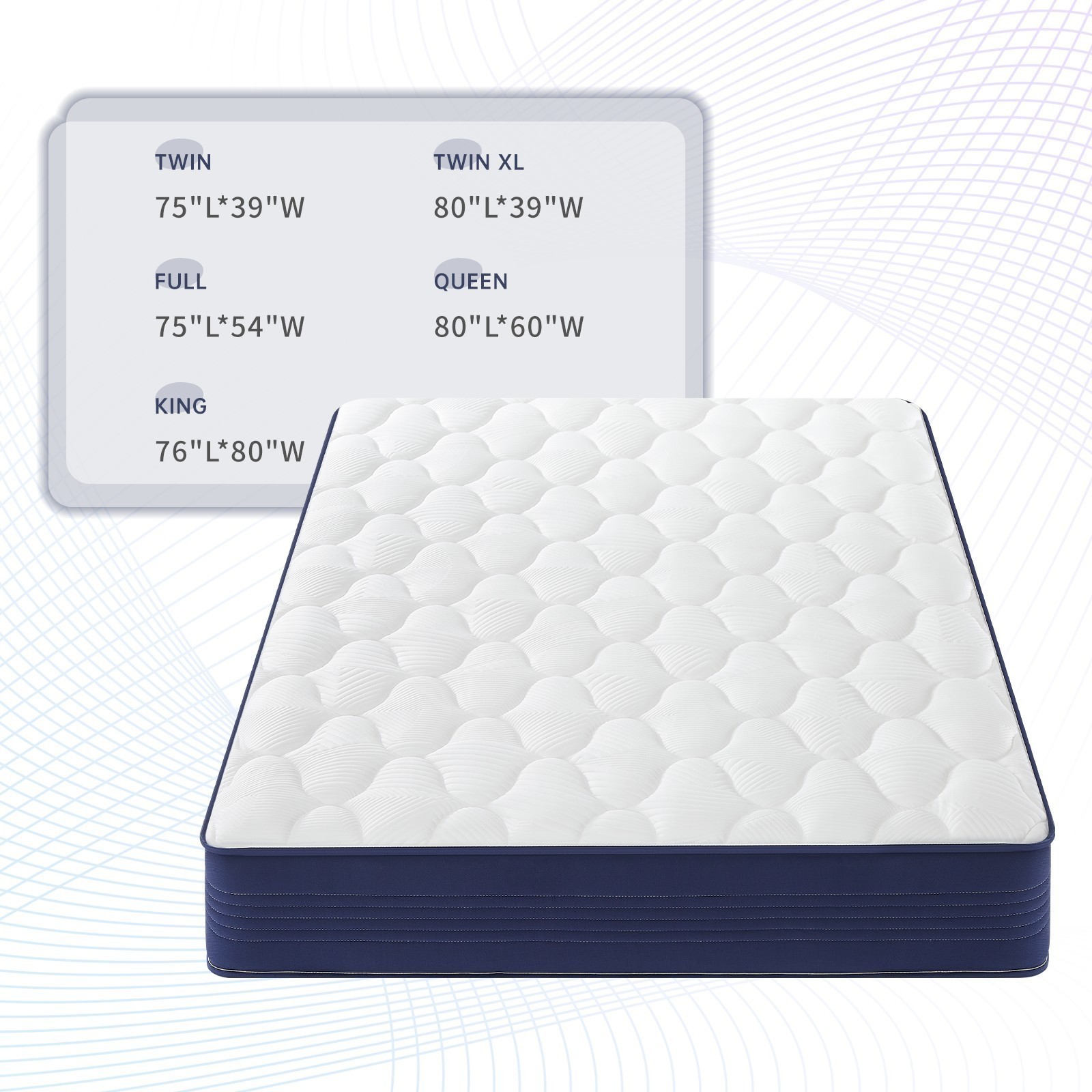 10″ 12″Full Size Memory Foam Hybrid Mattress with Pocket Spring for Silent Sleep