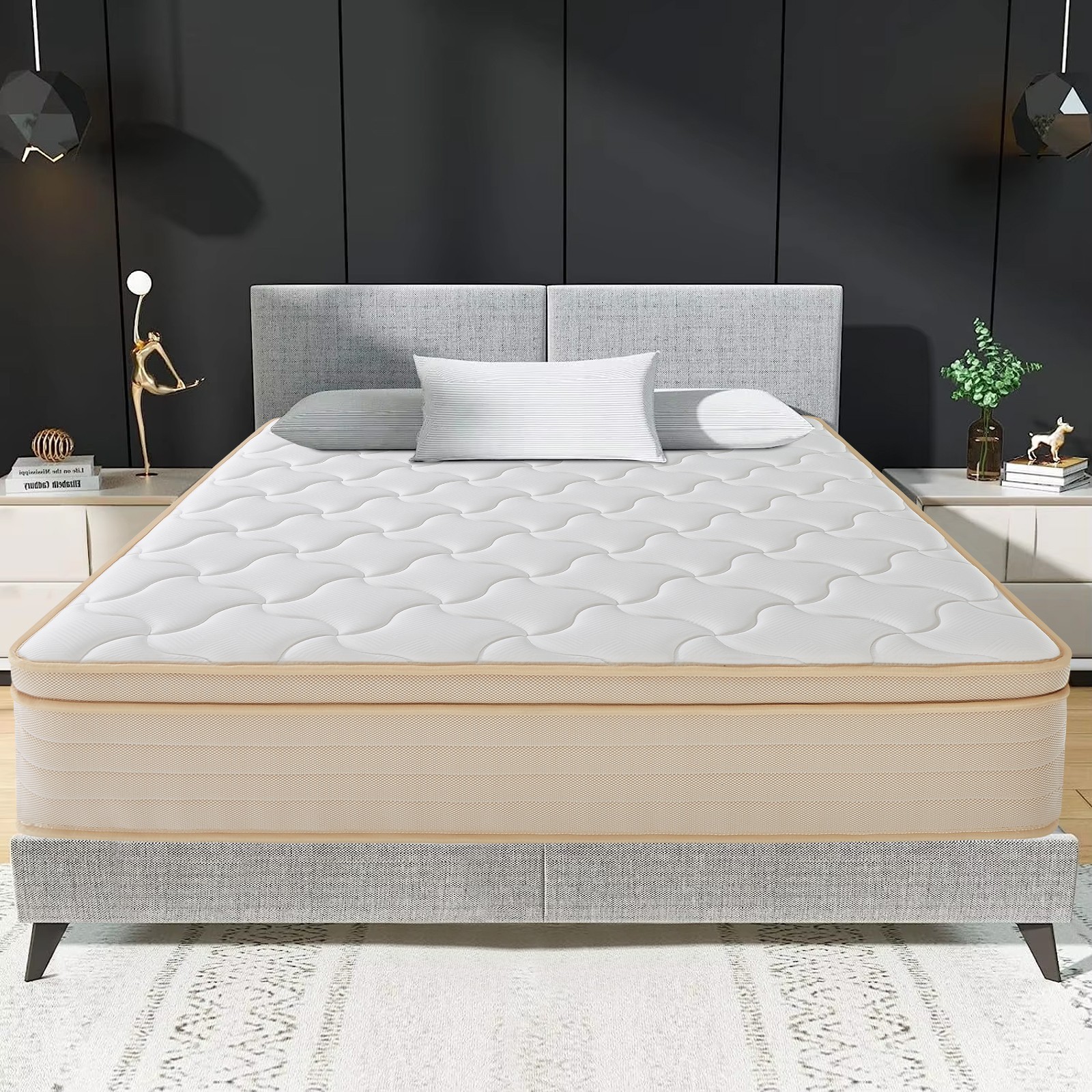 10″12″ Gel Memory Foam Hybrid Spring Mattress in a Box Twin Full Queen King Size