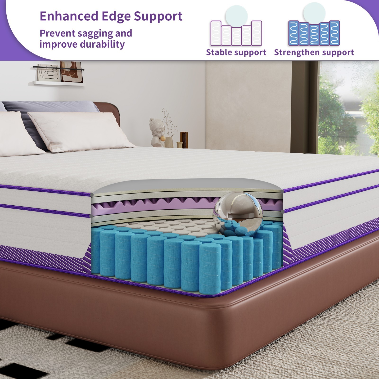 12″ 14″ Mattress Twin Full Queen King Size Hybrid Pocket Spring Memory Foam Bed