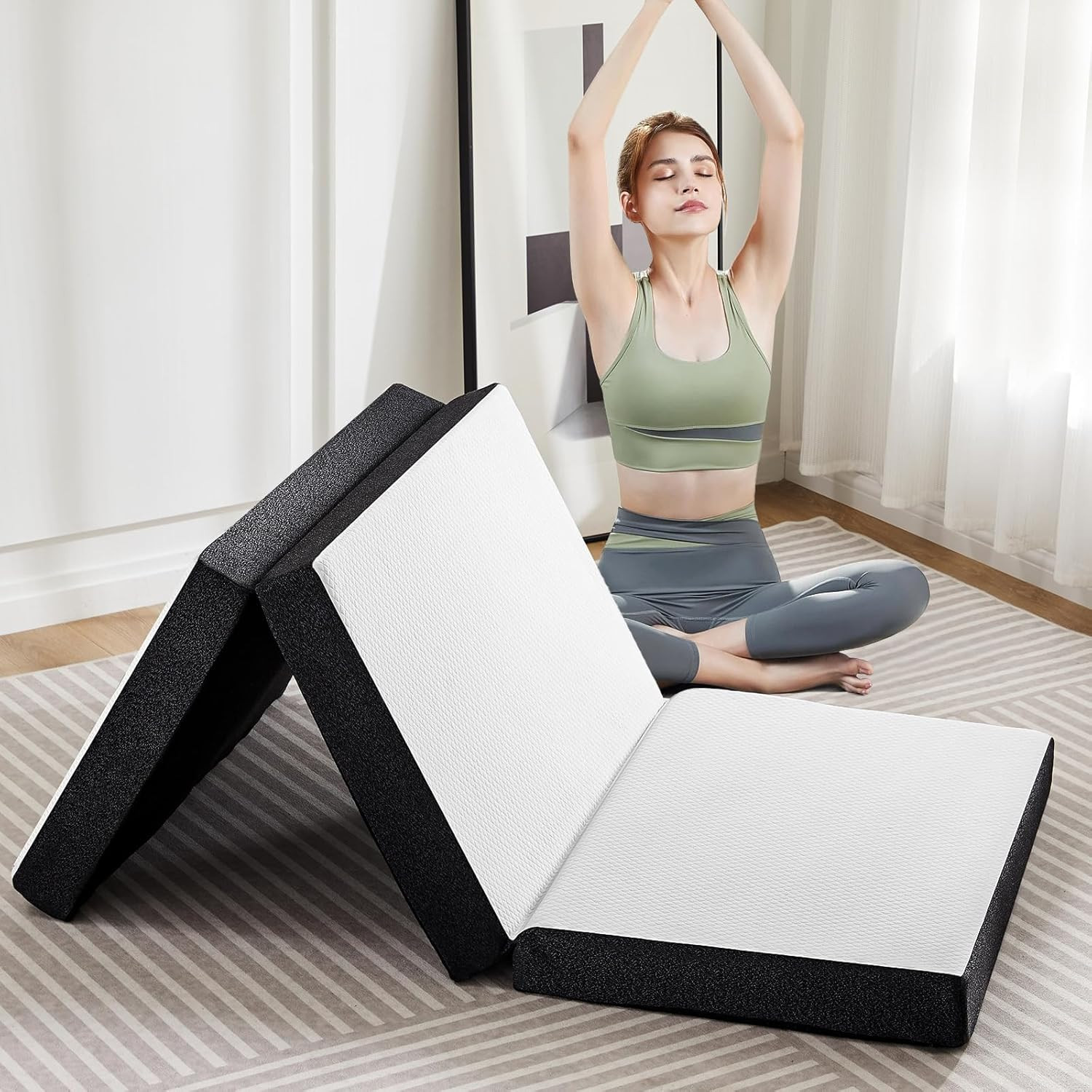 Foldable Mattresses Tri-Fold Memory Foam Portable Twin XL Full Queen
