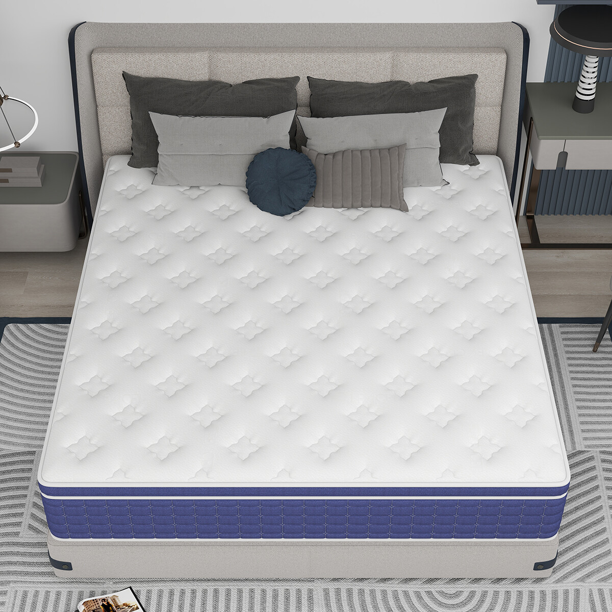 12/14 Inch Gel Memory Foam Mattress Twin Full Queen King Size Hybrid Spring Bed
