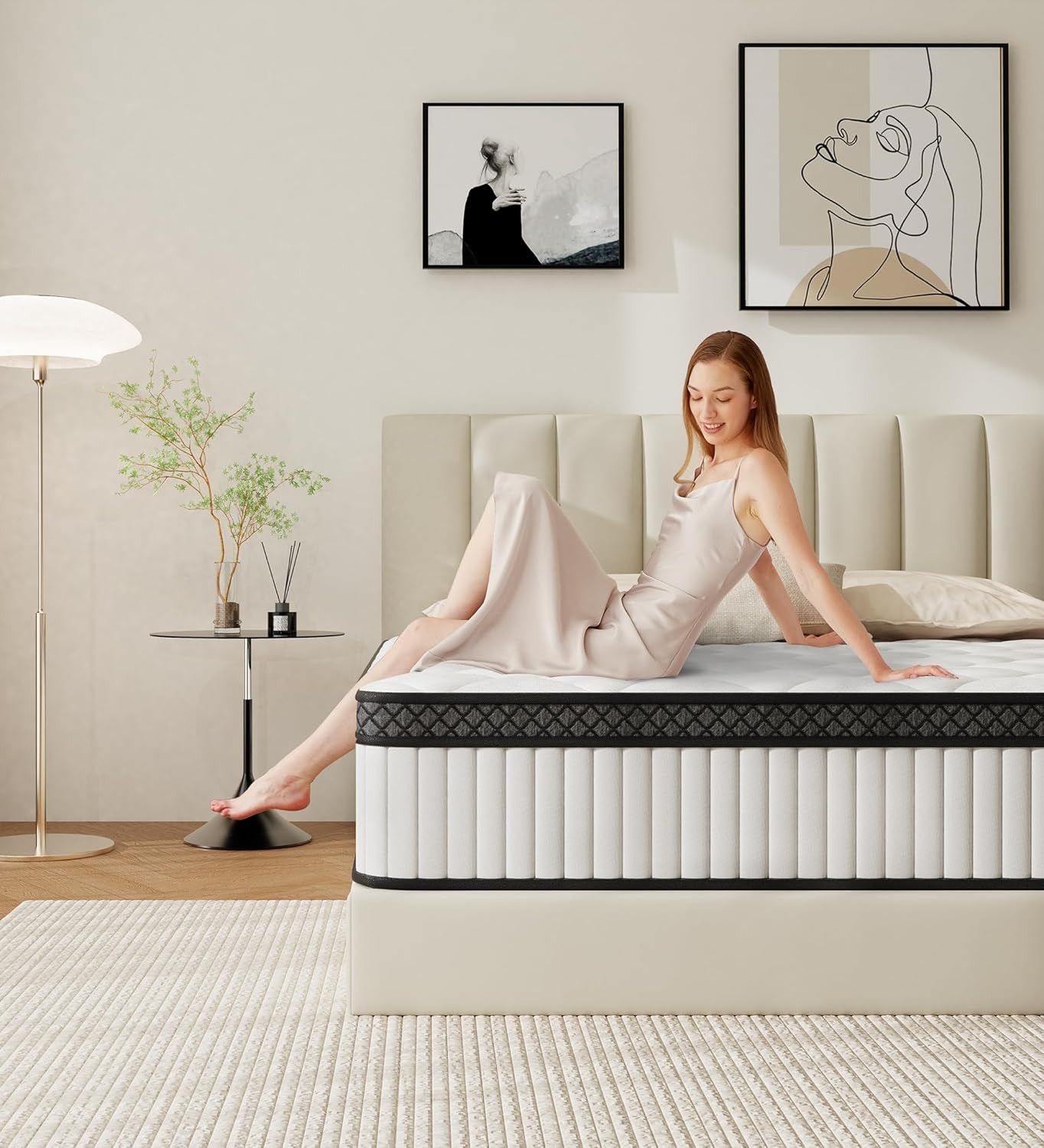 Queen Mattress,10 Inch Hybrid Mattress in a Box with Gel Memory Foam and Pocket