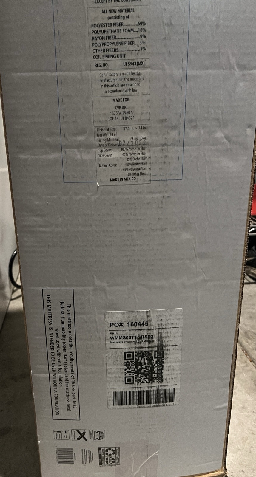 NEW Mainstays WMMS06TTGRSP2 6″ Innerspring Coil Mattress, Twin