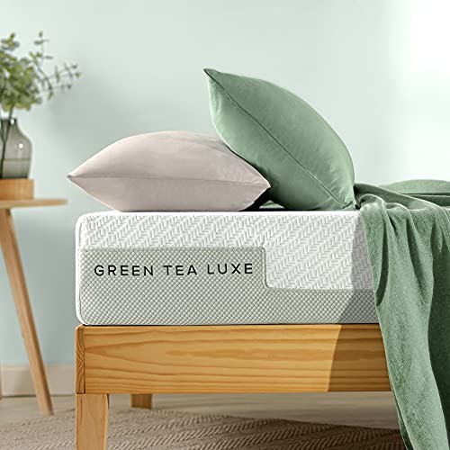 ZINUS 8 INCH GREEN TEA LUXE MEMORY FOAM MATTRESS QUEEN PRESSURE RELIEVING