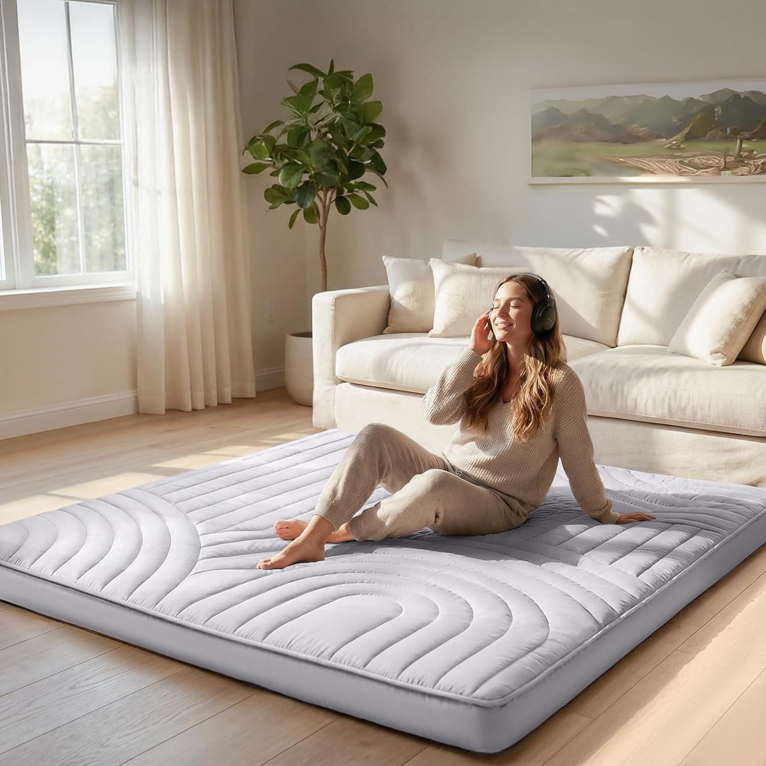 Japanese Floor Mattress Futon Mattress Twin Size Thicken Roll Up Tatami Mat