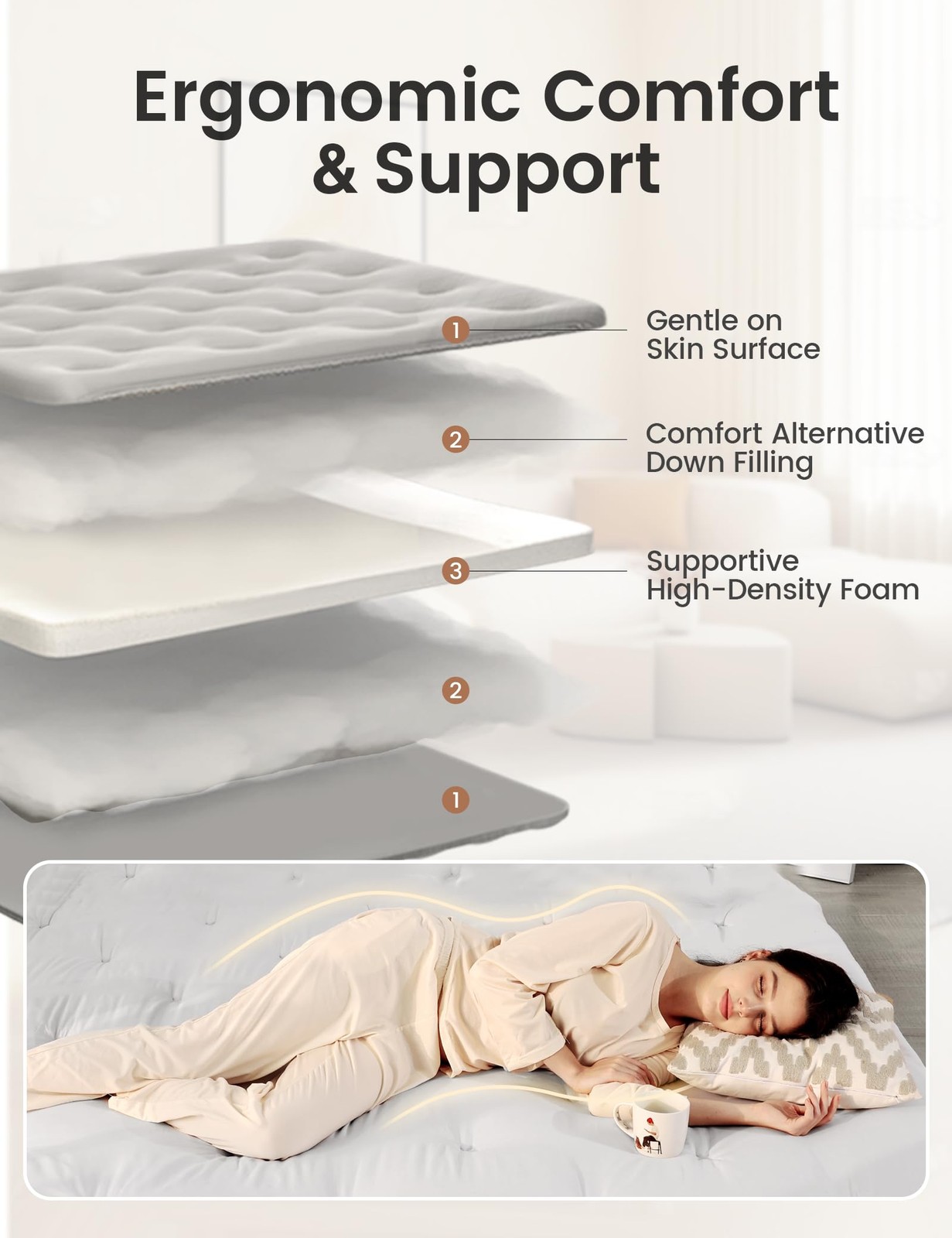 Japanese Floor Futon Mattress Twin Size 80″x39″, Thicken Foldable Floor Bed f…