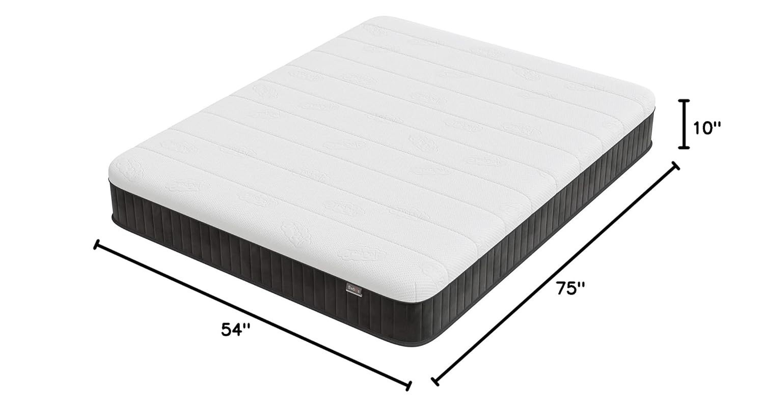 10″ Full Size Mattress in a Box Hybrid Spring Memory Foam