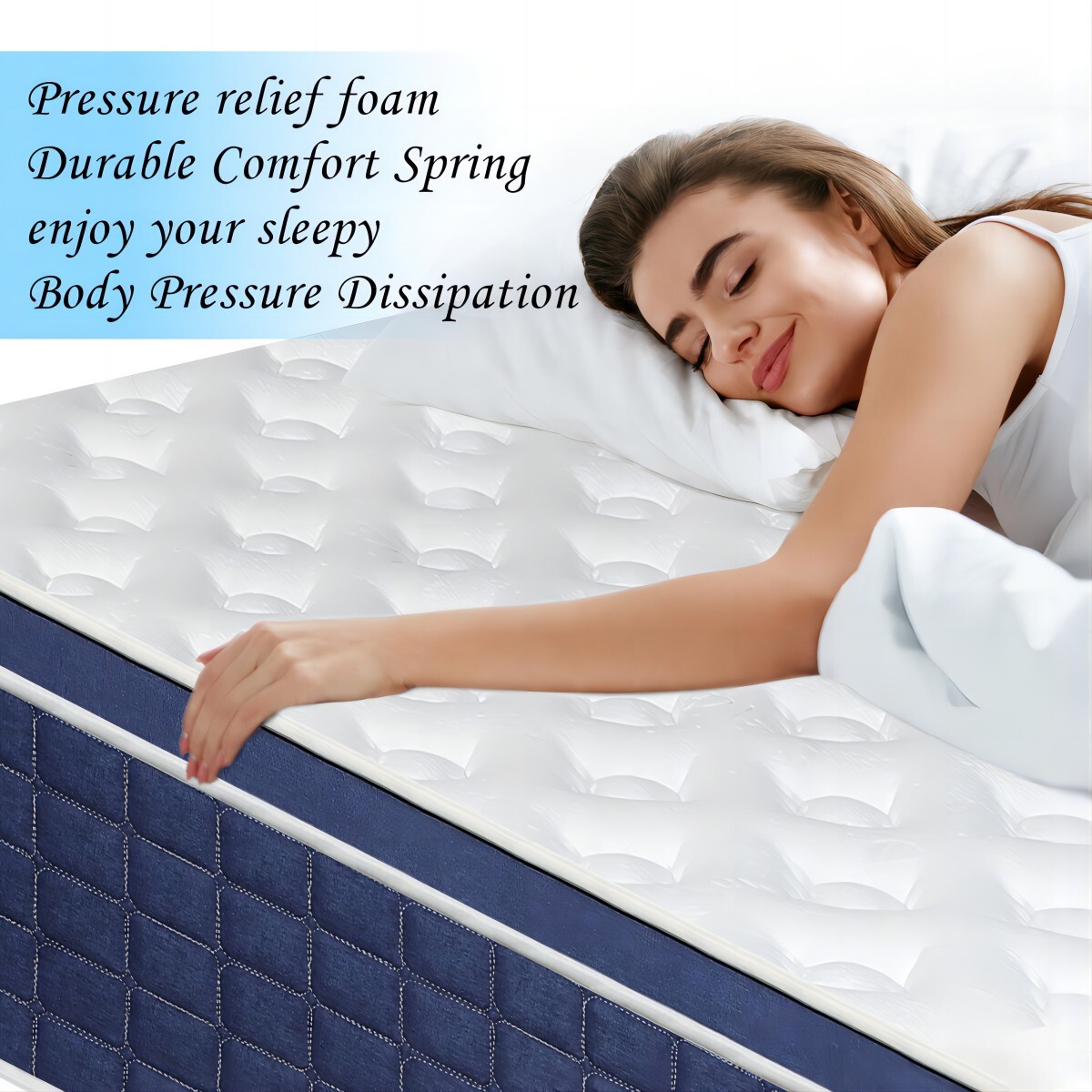 12″ 14″ Twin Full Queen King Size Mattress Hybrid Innerspring Foam Bed in a Box