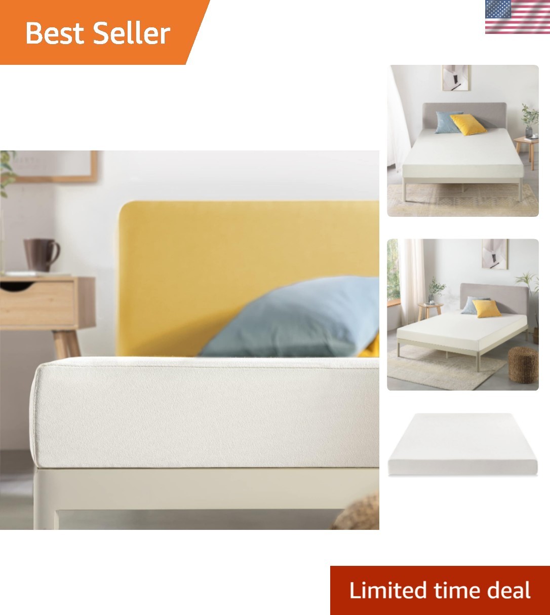 6-Inch Bed-In-A-Box Full Mattress with Green Tea Memory Foam – Relaxing Comfort