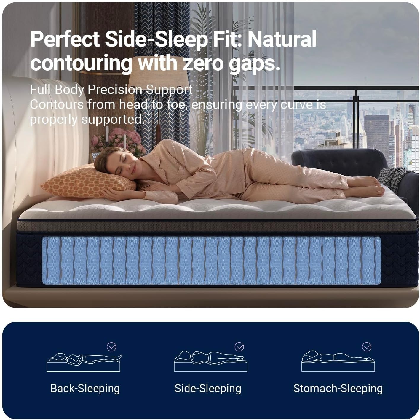 Queen Size Mattress 12 Inch, Hybrid Queen Mattress in a Box, Fiberglass-Free …