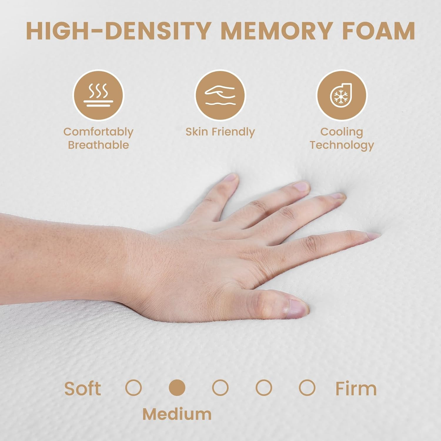 4 Inch Foldable Memory Foam Sofa Bed Mattress Replacement, Queen Size Pull Out C