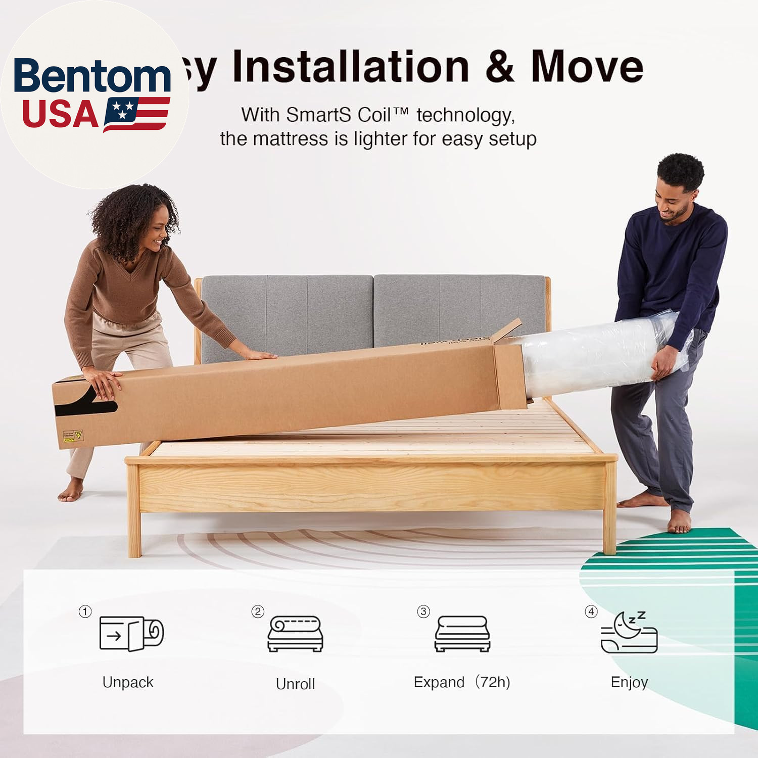 Twin Mattress, 6 Inch Twin Size Mattresses in a Box with Smarts™ Coil for Pressu