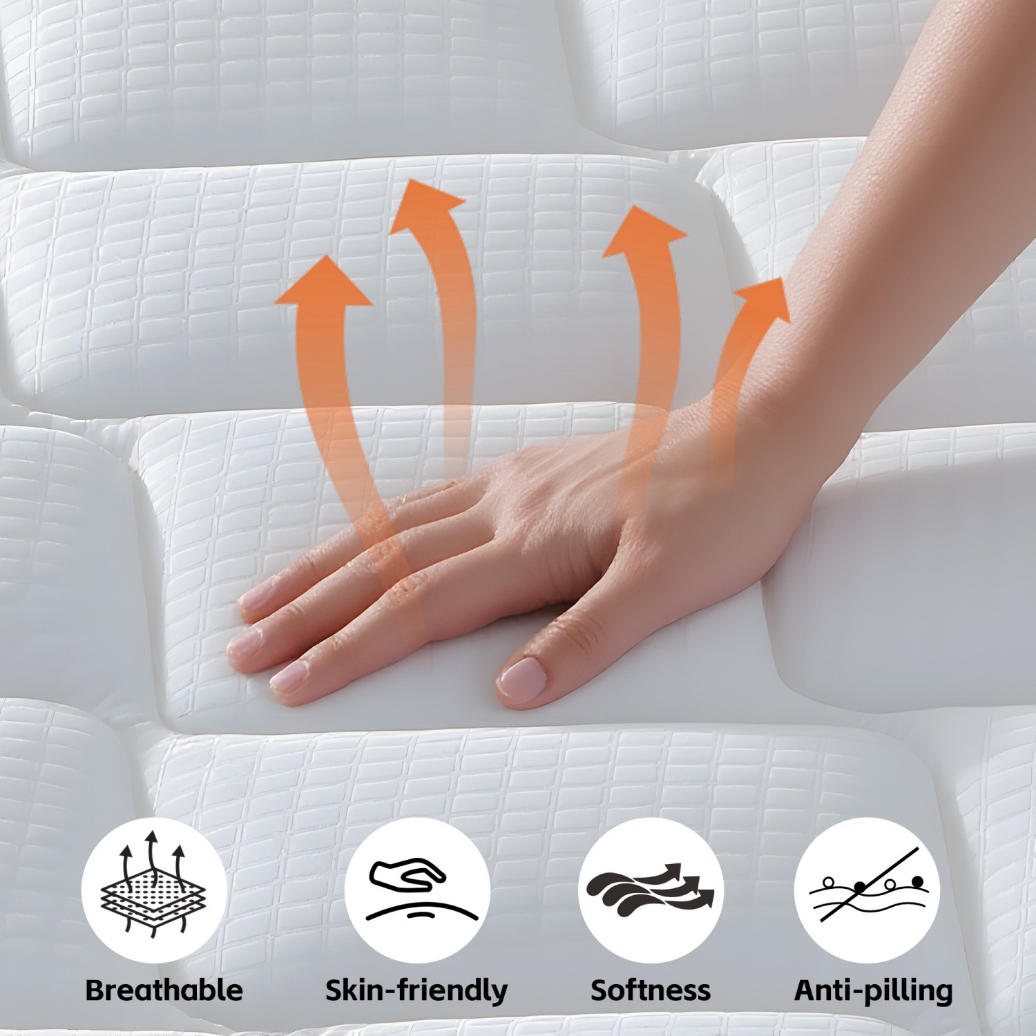 12” Full/Queen Size Breathable Mattress w/ Hybrid Pocket Spring & Memory Foam