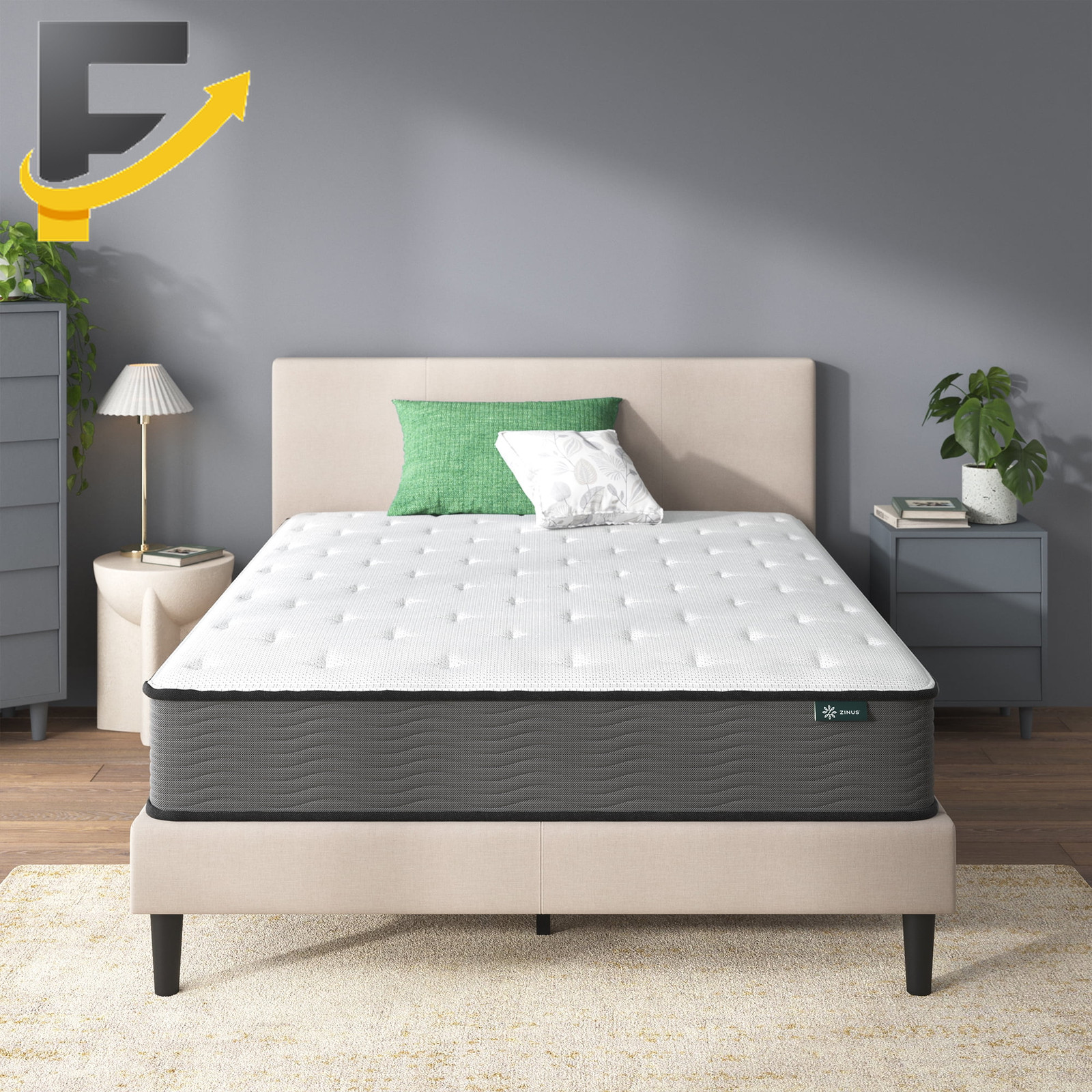 Zinus Support Plus 10″ Twin Tight Top Medium Hybrid Mattress with Comfort Foam