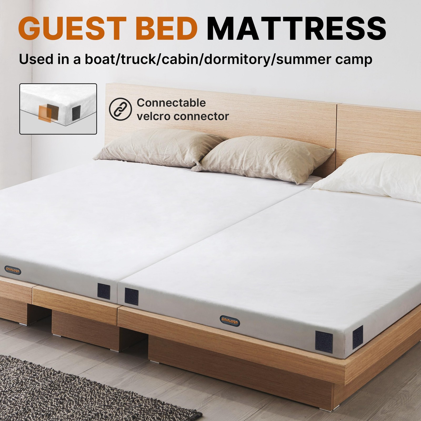Floor Memory Foam Car Camping Bed Glamping Roll Up Futon Mattress, Japanese F…
