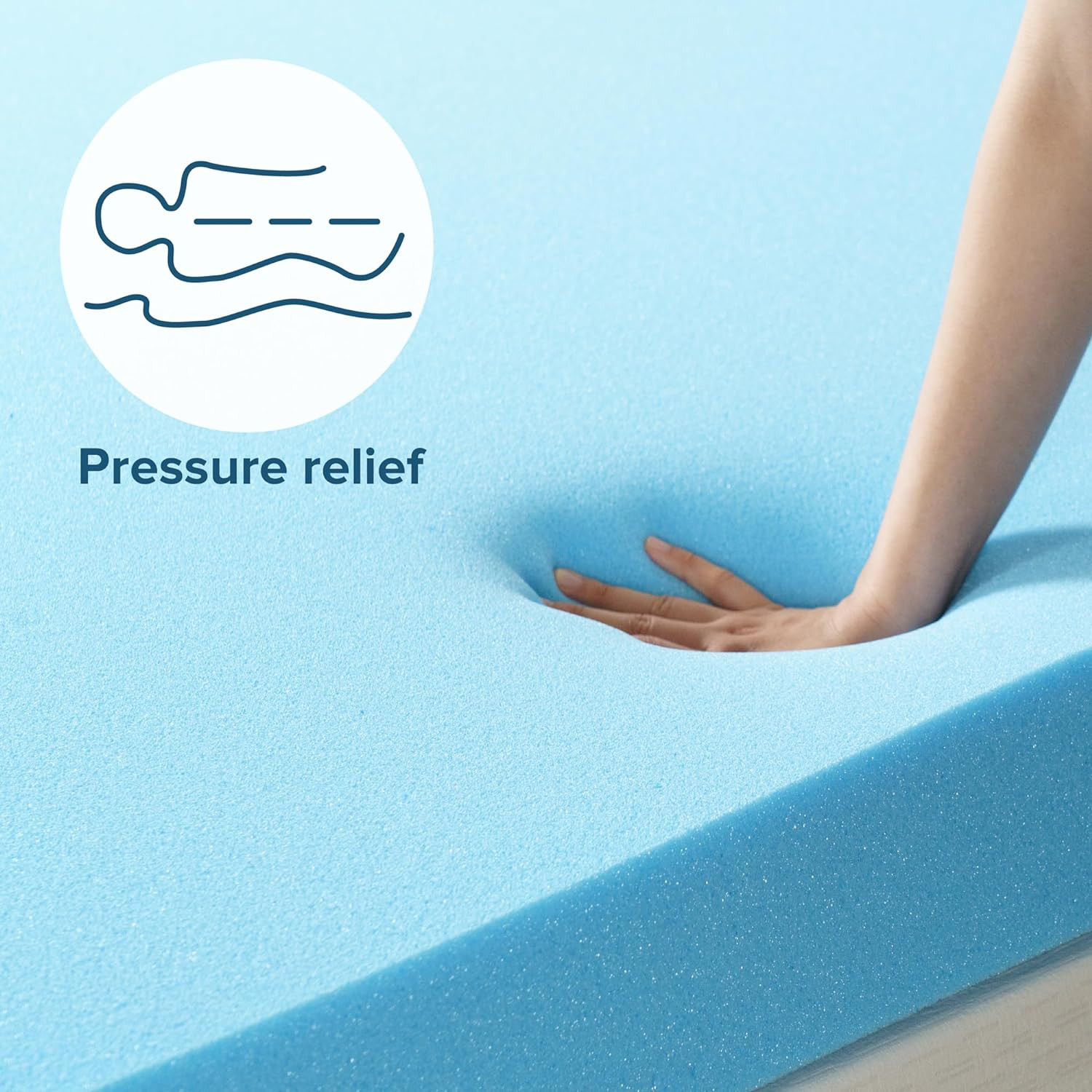 3″ Green Tea Cooling Gel Memory Foam Mattress Topper – Queen Size