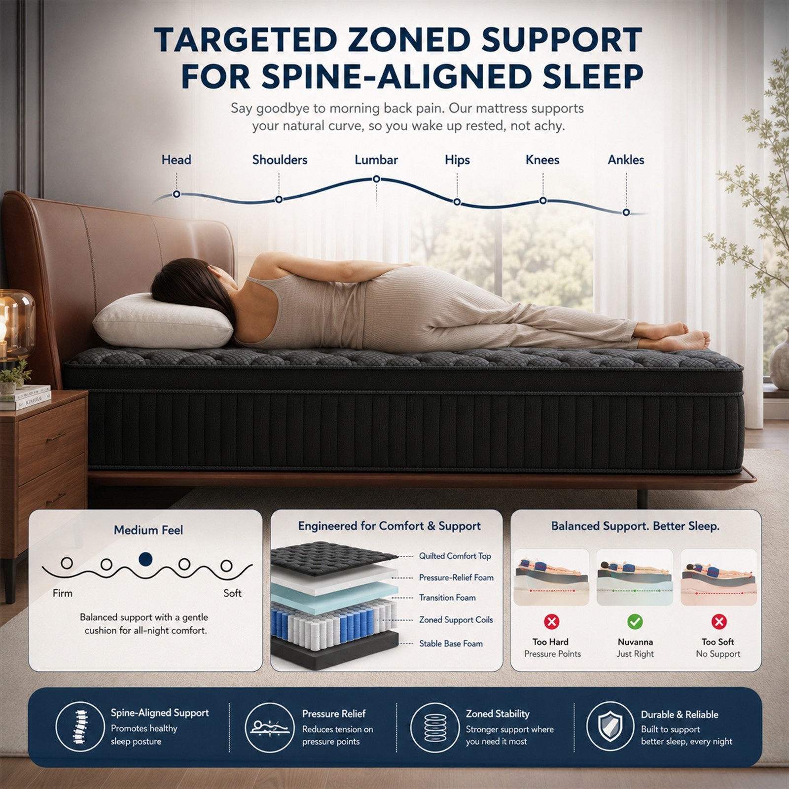 King Size Memory Foam Mattress 8Inch，Mattress in a Box