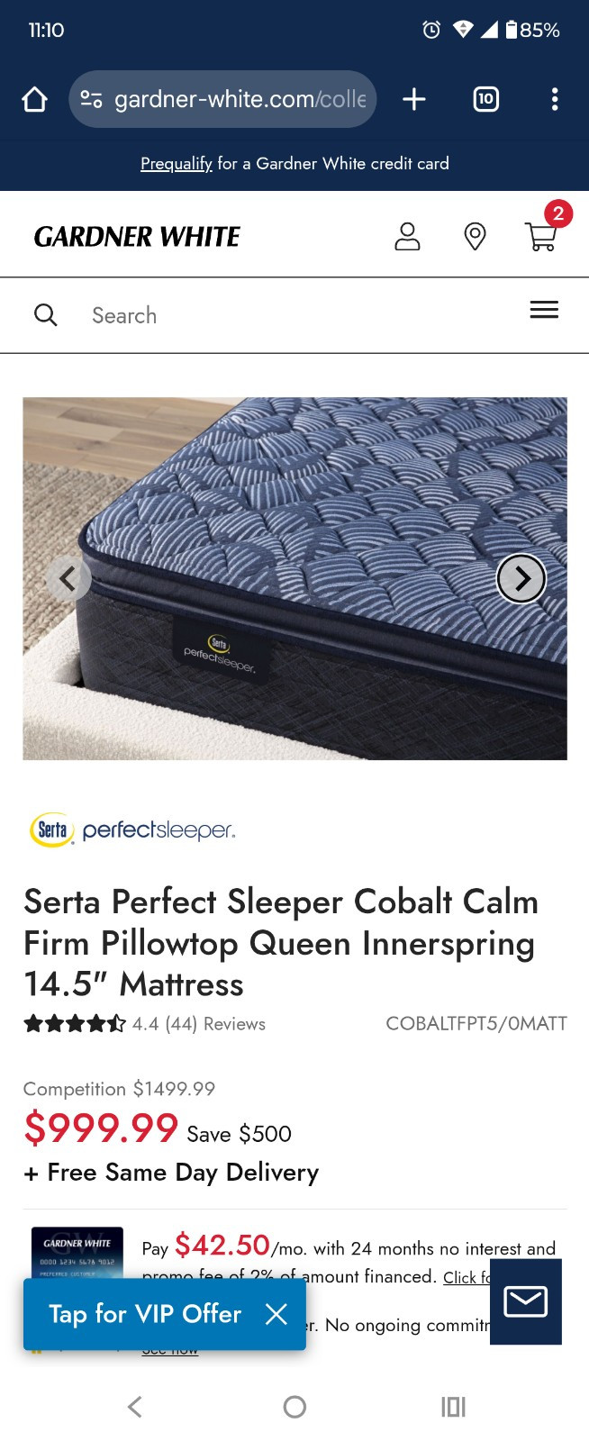 Sealy Cobalt Queen Mattress Gardner White Perfect Condition