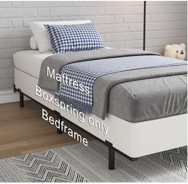 7 Inch Twin Box Spring with Fabric Cover Set, 2500lbs Capacity, Non-Slip