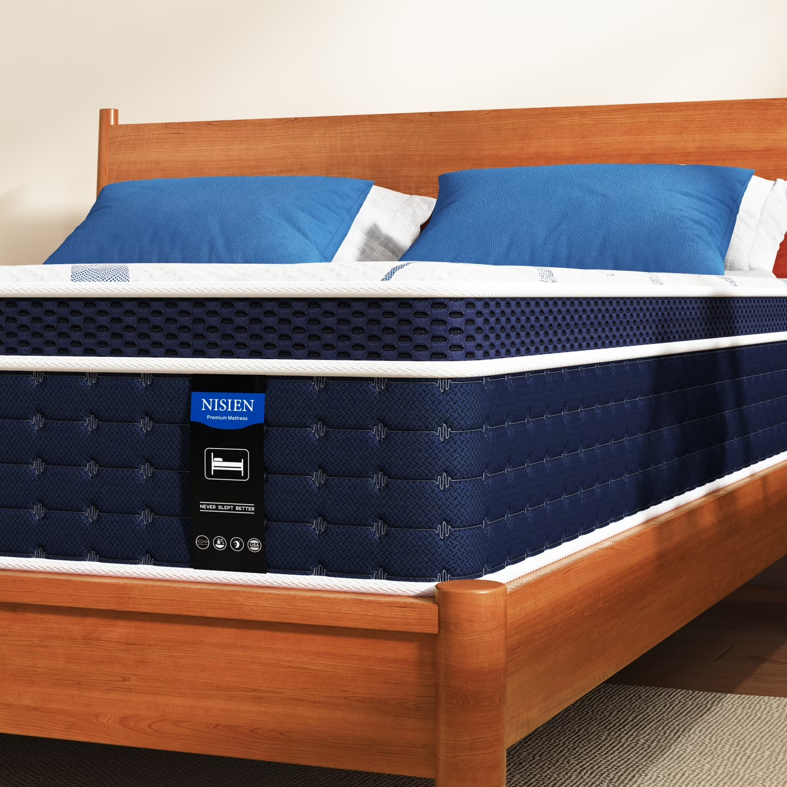 10″ Colchones FULL Size 10 Pulgadas Espuma Memory Foam Hybrid Mattress Modern