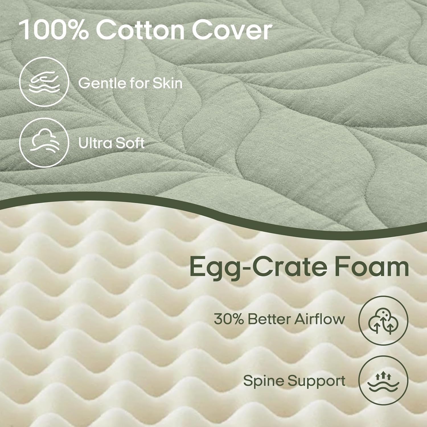 King Size Futon Floor Mattress 4 Inch Thick Foldable Cotton Tatami Mat Green