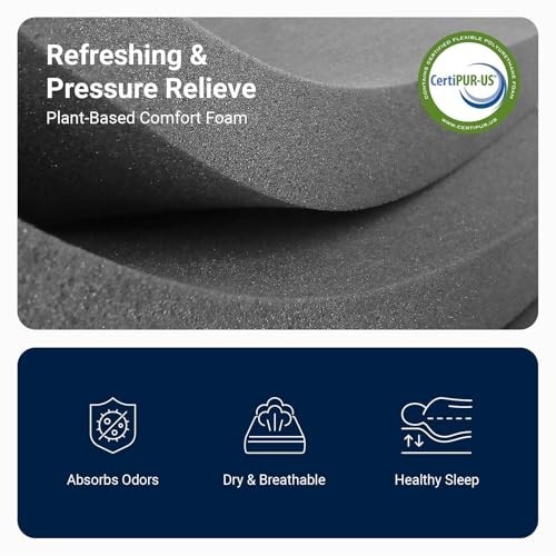 “8-Inch Twin XL Gel Memory Foam Mattress – Cooling, Pressure Relief, CertiPUR-US