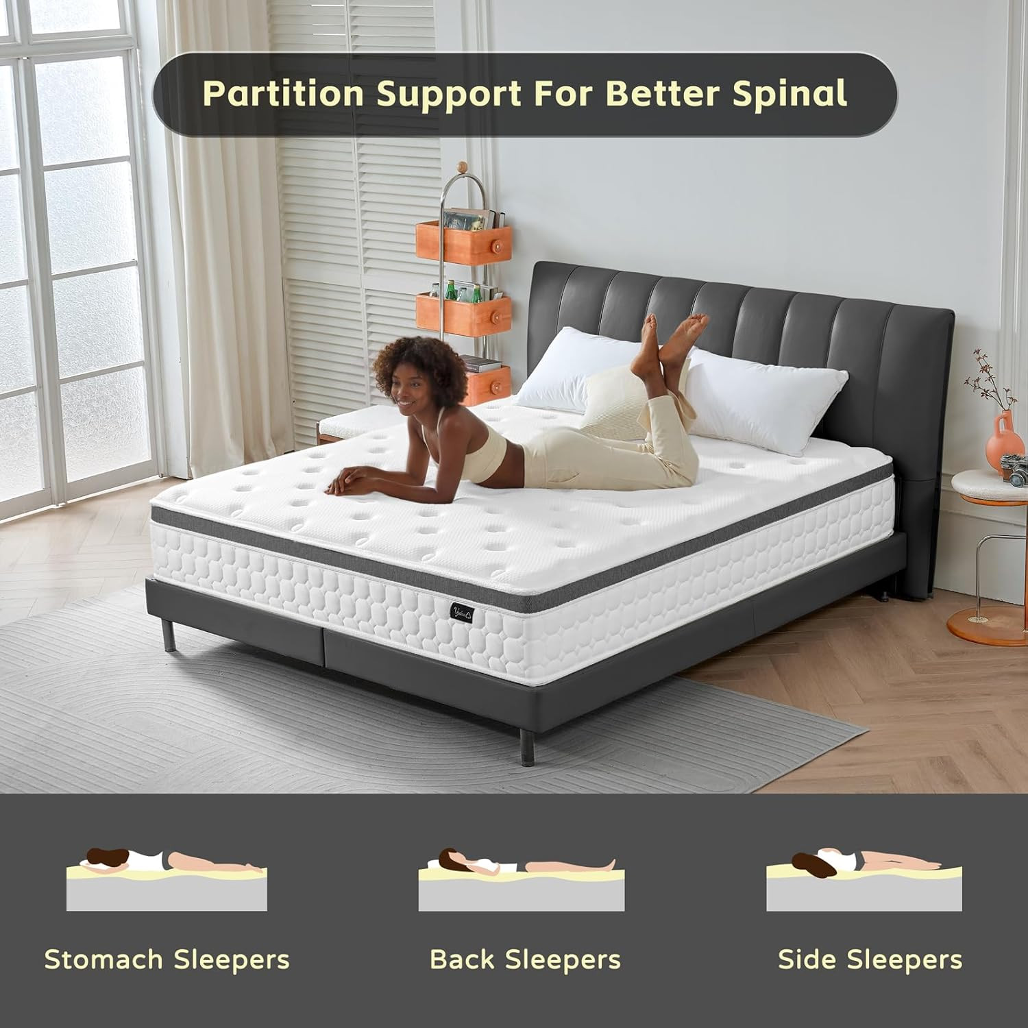 12″ Full Size Mattress – Cooling Gel Memory Foam & Pocket Springs, Medium Firm