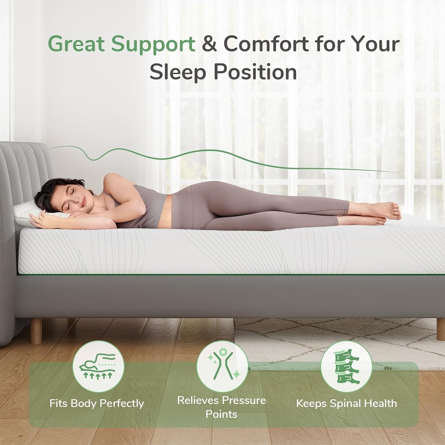 Cooling Gel Memory Foam Twin Mattress 6 Inch – Back Pain Relief & Support