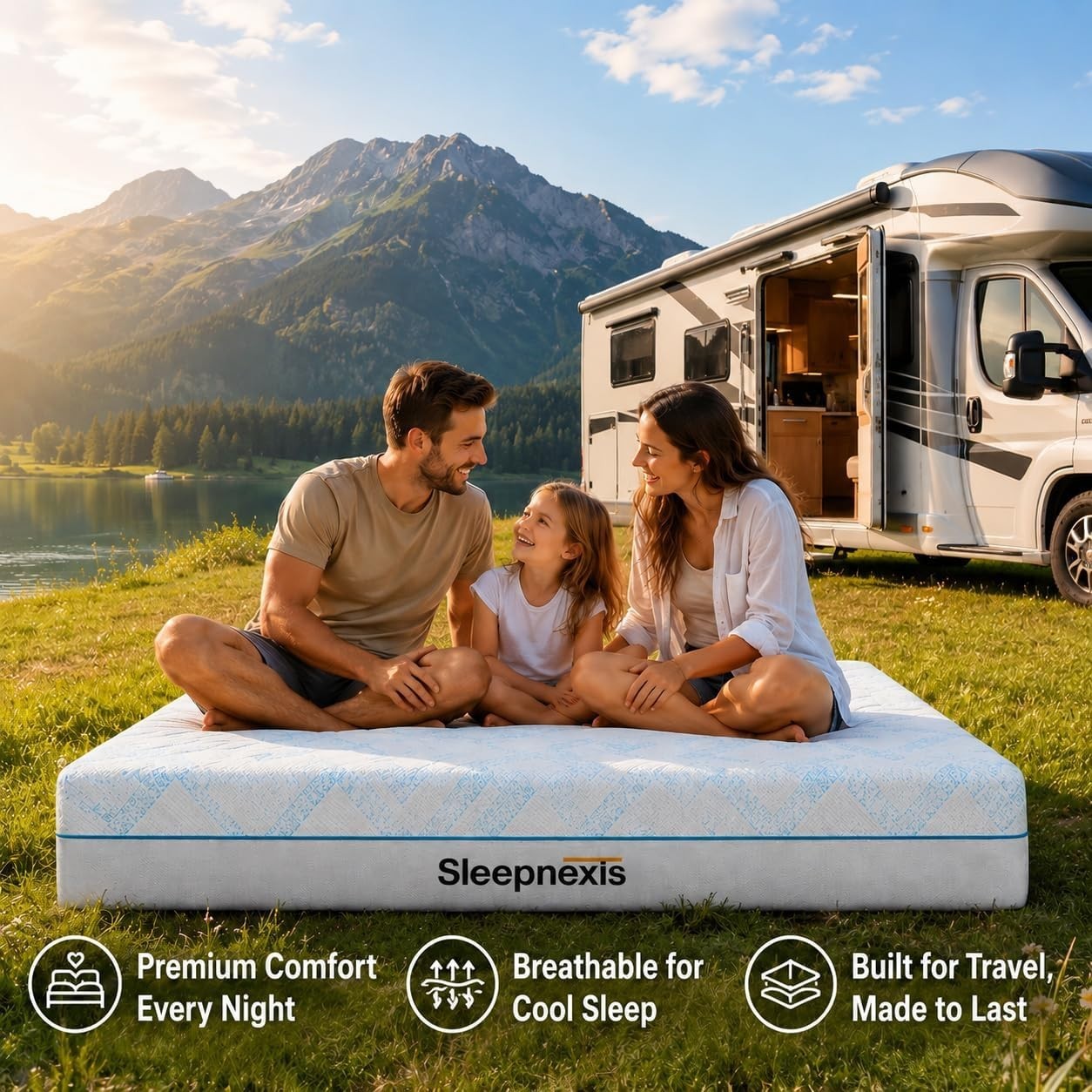 RV Mattress 8/10 Inch Cooling Gel Memory Foam, Medium Firm Support, CertiPUR-US