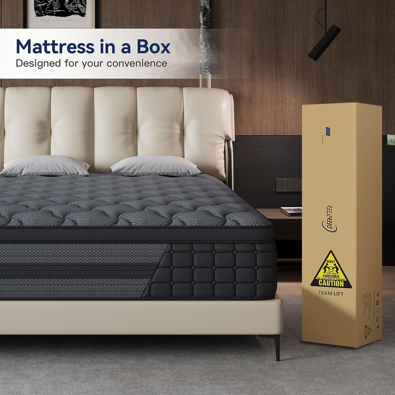 8″10″12″14″ Twin Full Queen King Size Mattress in a Box Hybrid Spring MemoryFoam