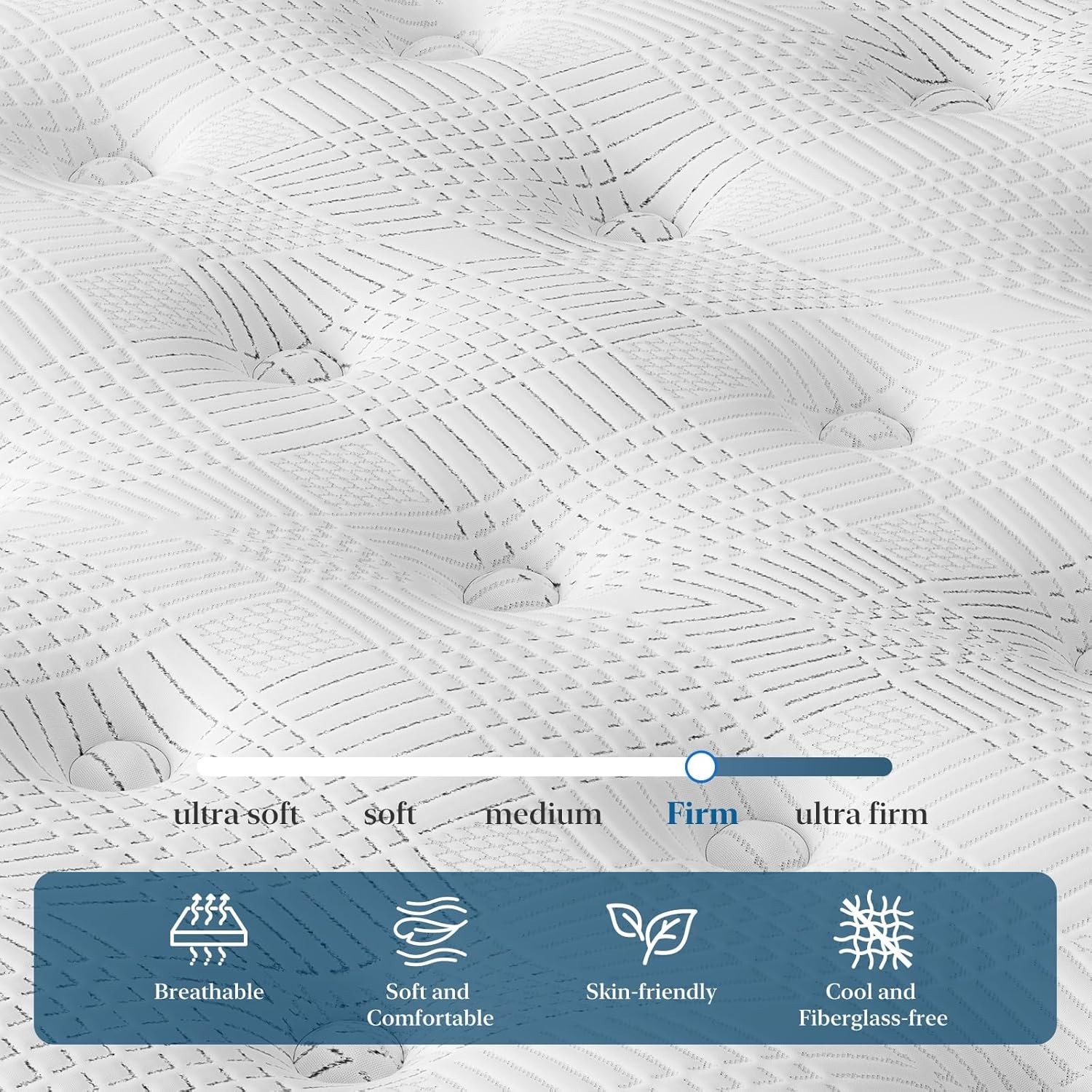 14 Inch Queen Hybrid Mattress – Memory Foam & Pocket Spring Bed Medium Firm