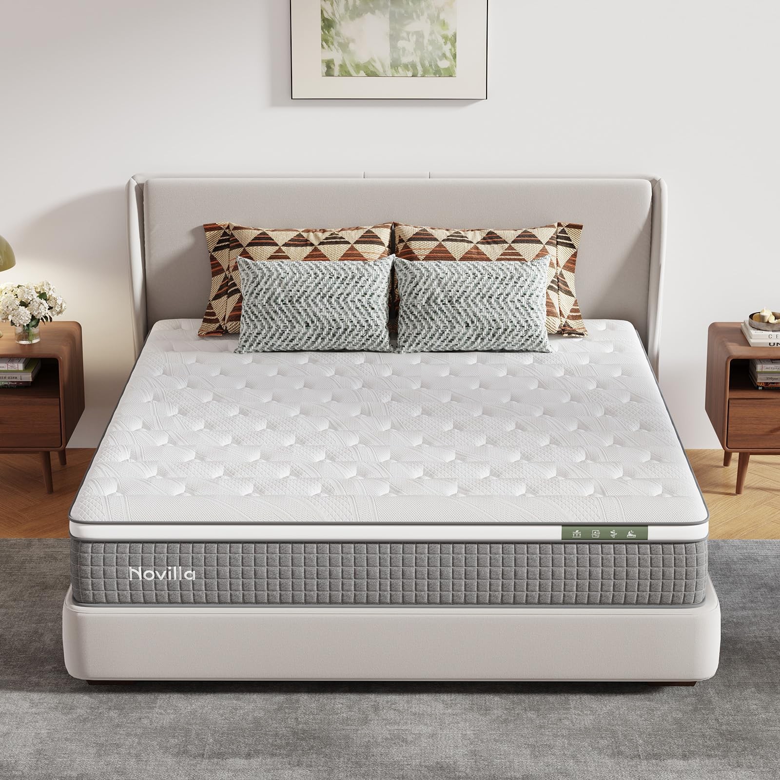 Novilla 12 Inch Full Size Mattress, Hybrid Mattress Full with Pocketed Coils …
