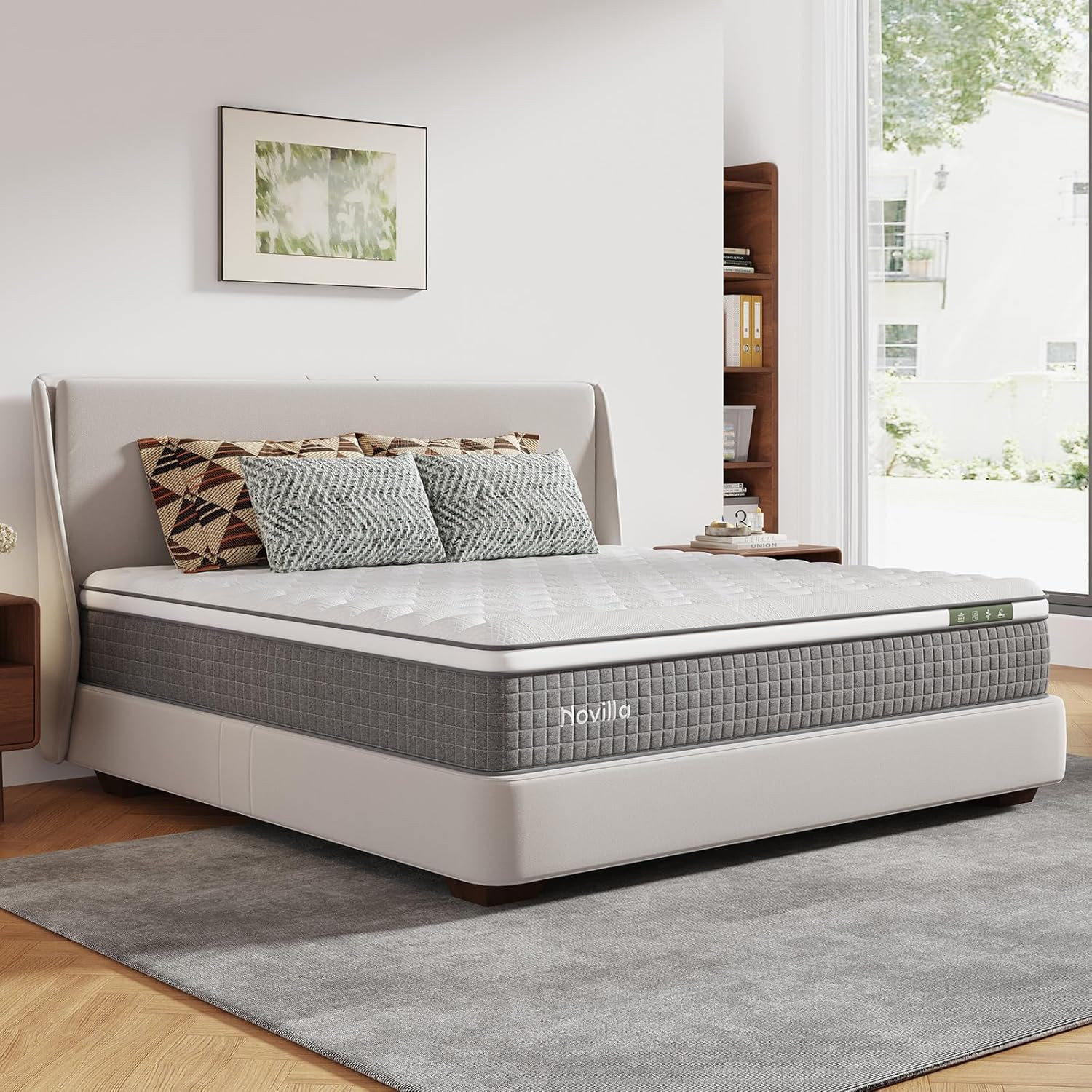 12″ Hybrid Full Mattress – Gel Memory Foam, Pocketed Coils, Cooling Fabric