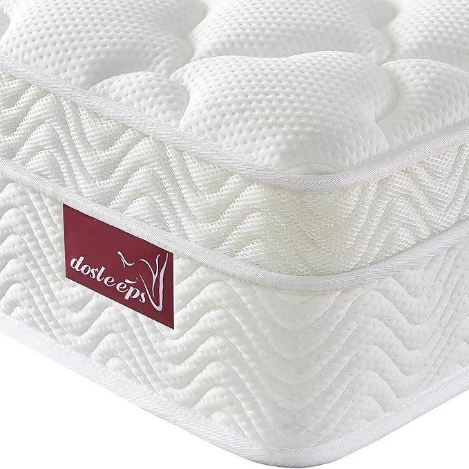 Dosleeps Double Mattress 4FT6 11 Inch Memory Foam Pocket Spring Medium Firm