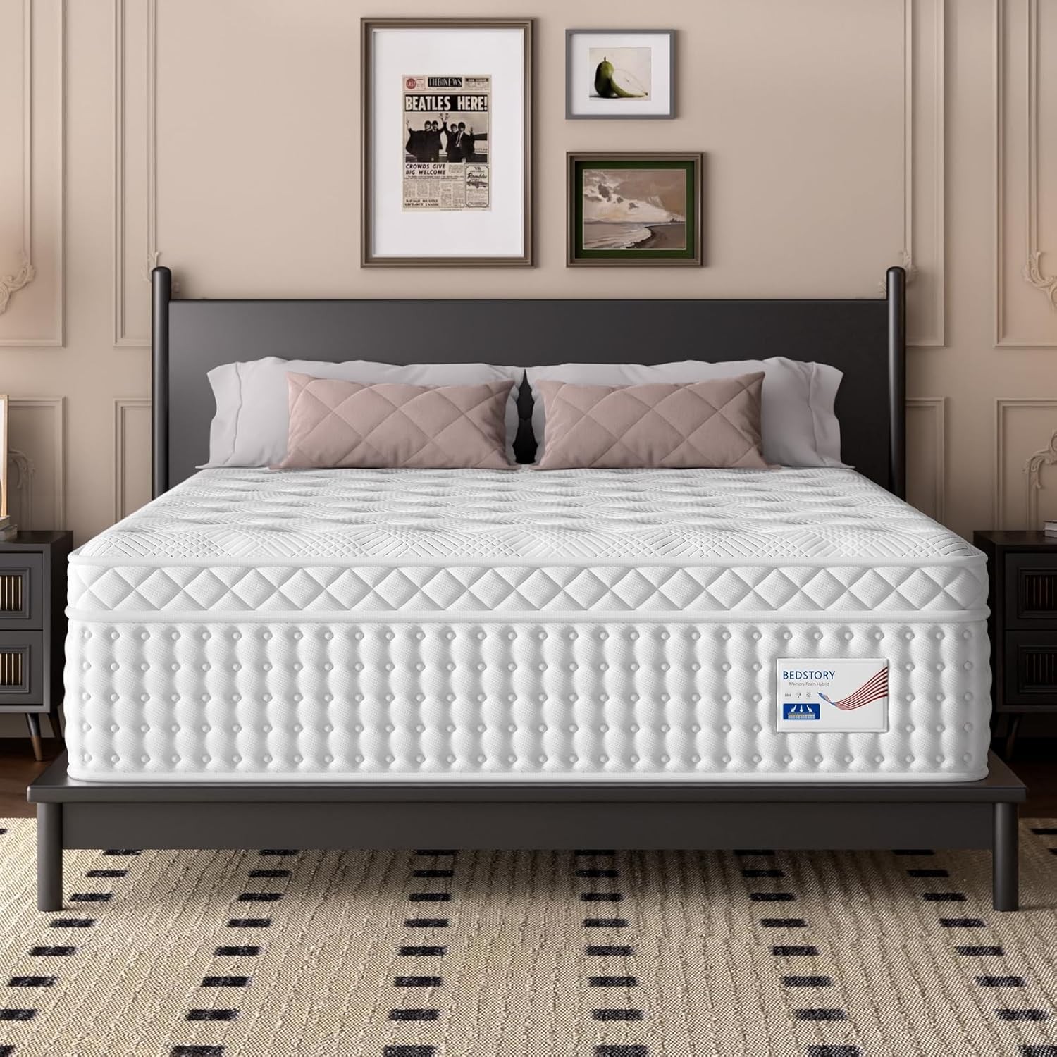 14 Inch Queen Hybrid Mattress – Memory Foam & Pocket Spring Bed Medium Firm