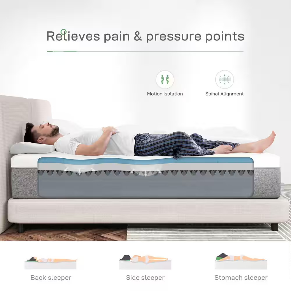 Tight Top 12 In. Medium Gel Memory Foam Twin XL Mattress, Oeko-Tex Standard 100