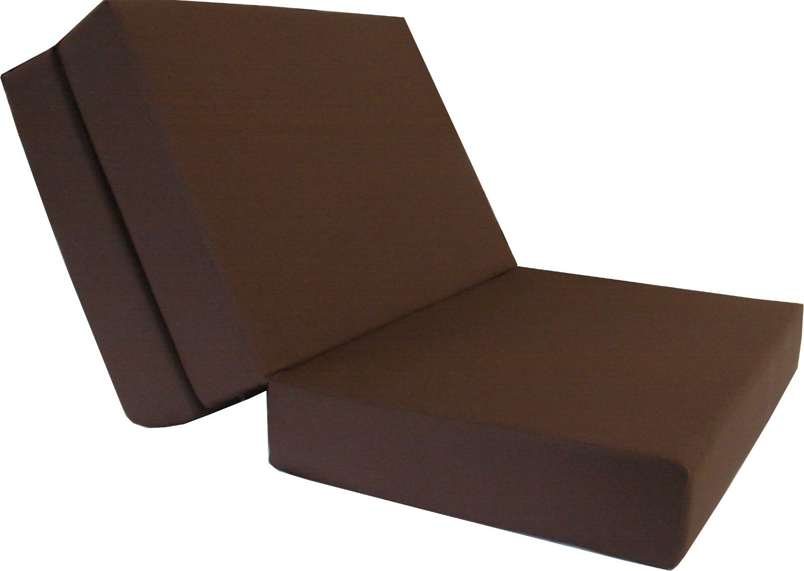 Full Size Brown Tri Fold Foam Bed, Folding Mattress 6 x 54 x 75, 1.8 lbs Density
