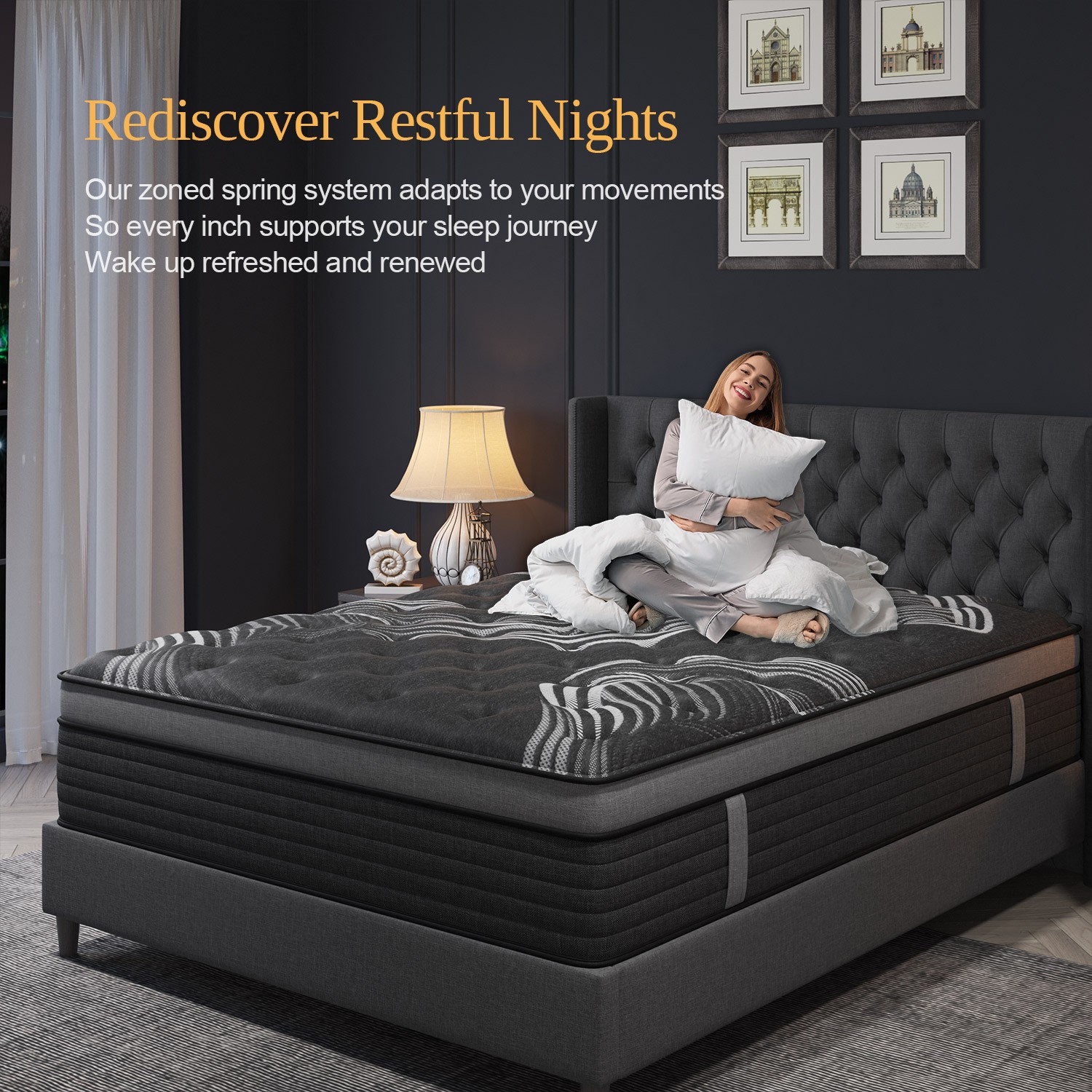 12″ 14″Twin Full Queen King Size Gel Memory Foam Spring Mattress In A Box