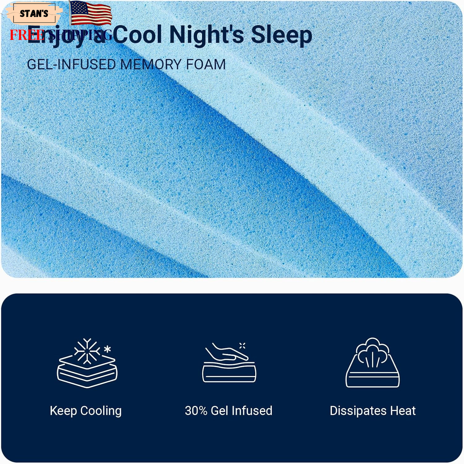 King Size Mattress 14 Inch King Mattresses with Gel Memory Foam for Cool Night &
