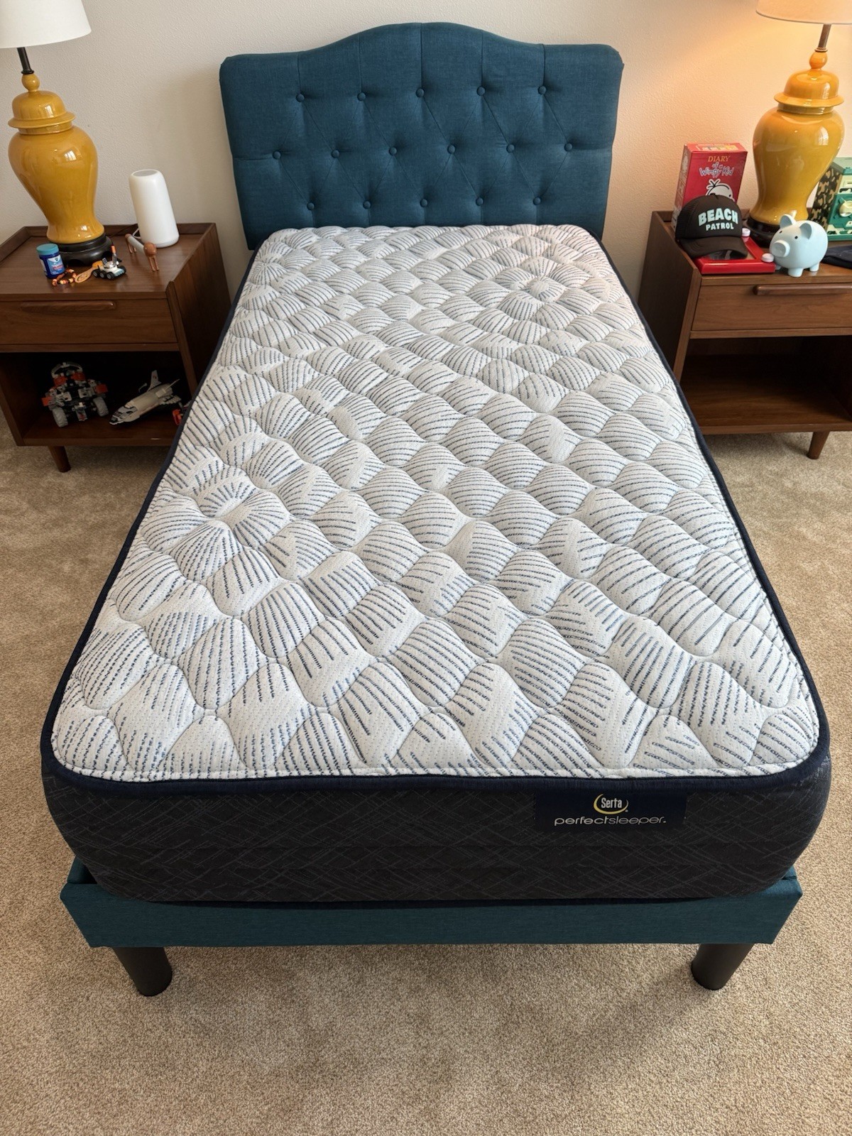 Serta Perfect Sleeper Twin Medium Innerspring Breathable Mattress and Bed Frame
