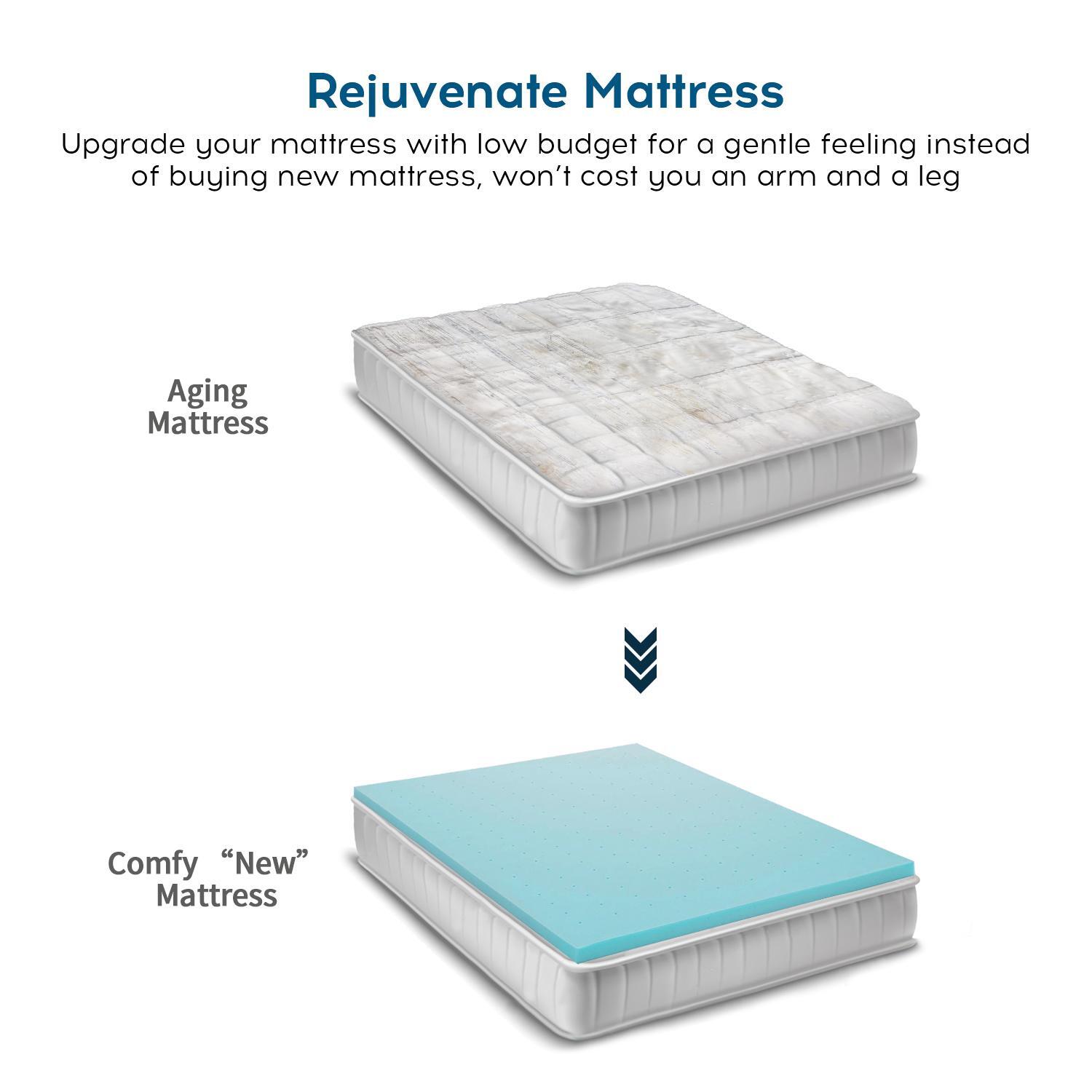 Memory Foam Mattress Topper-2” 3” Gel Infused Ventilated Design Mattress Pad
