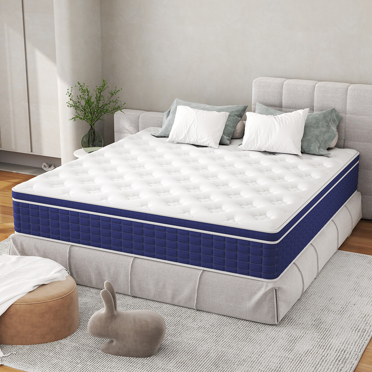 12″ 14″ Gel Memory Foam Mattress Pocket Spring Twin Full Queen King Bed in a Box
