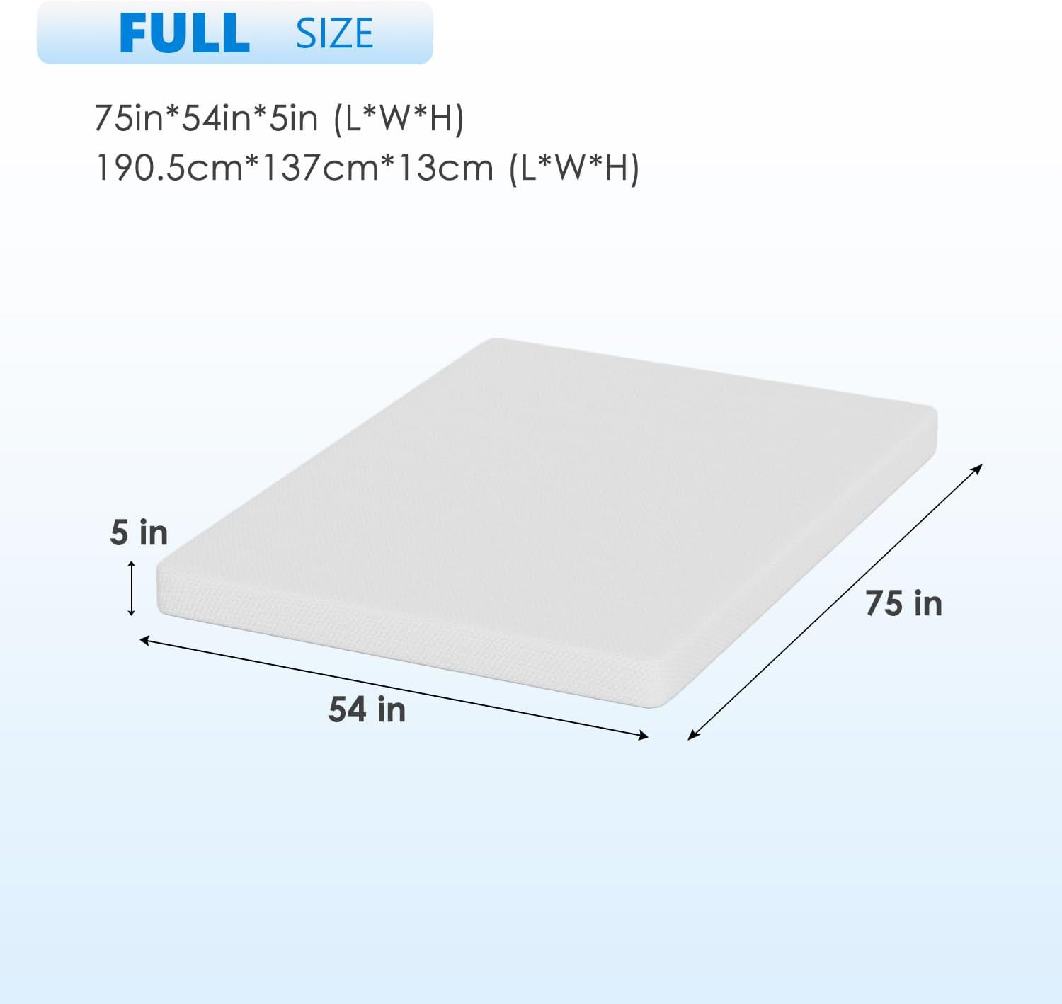 5 Inch Green Tea Full Cooling Gel Memory Foam Mattress/Medium-Firm Mattress for