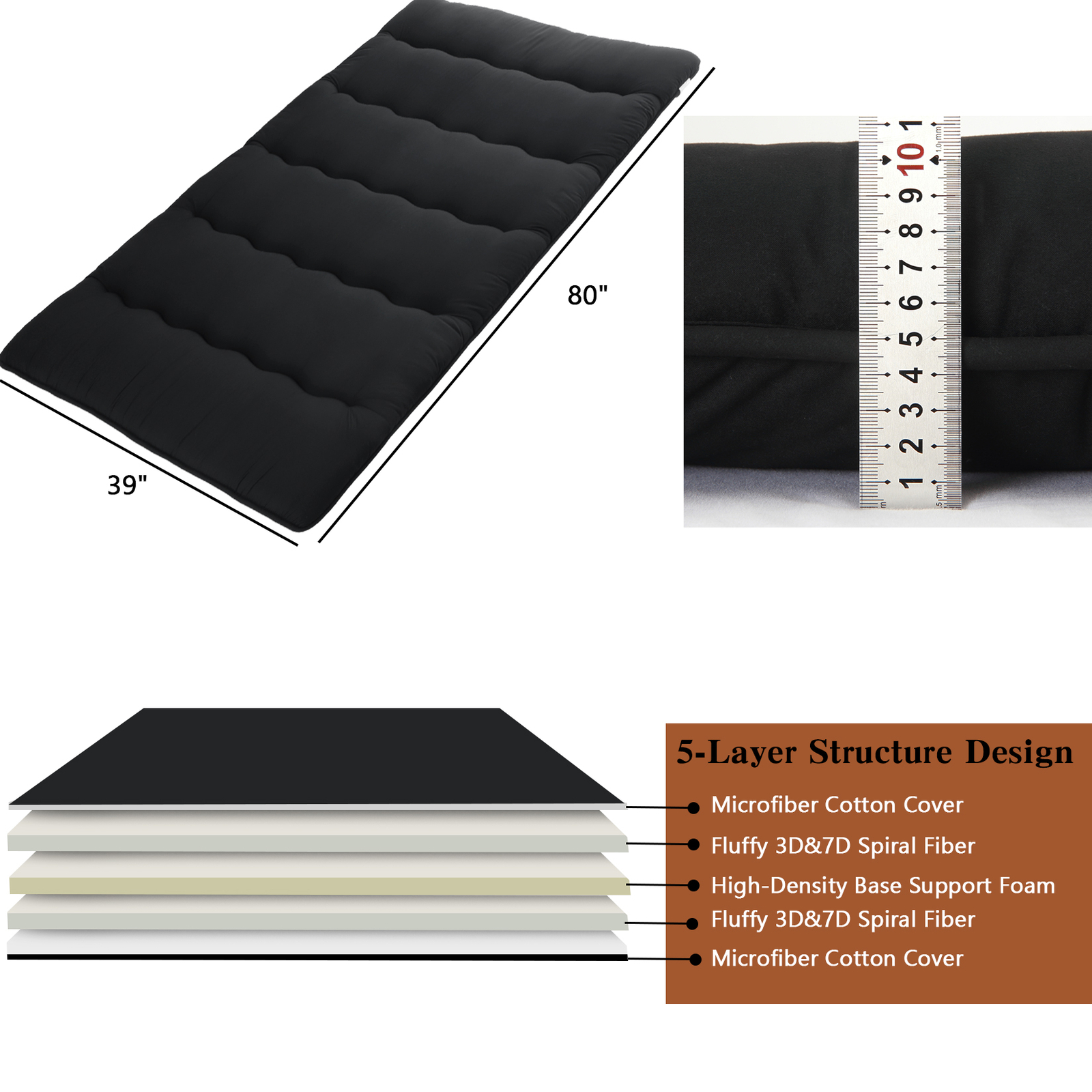 Japanese Style Floor Futon Mattress,Folding Futon Mattress Sleeping Mattress Pad