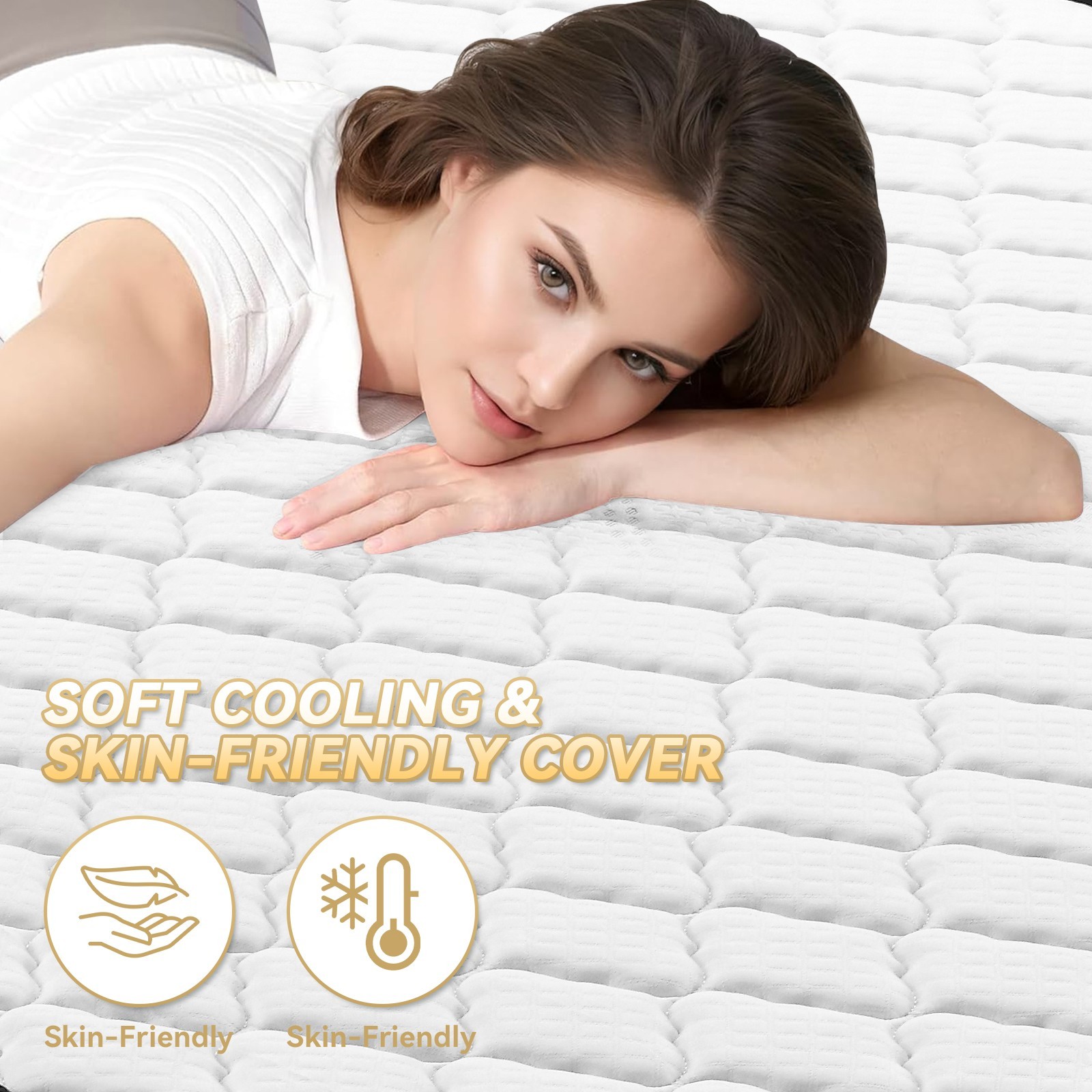 6 Inch Gel Memory Foam Mattresses Medium Firm for Cooling Sleep &Pressure Relief